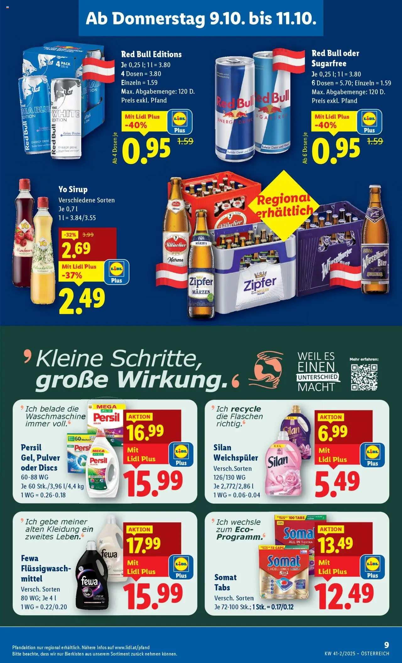 Lidl Flugblatt -  gültig ab 09.10.2025 | Seite: 13 | Produkte: Himbeere, Waschmaschine, Bier, Weichspüler