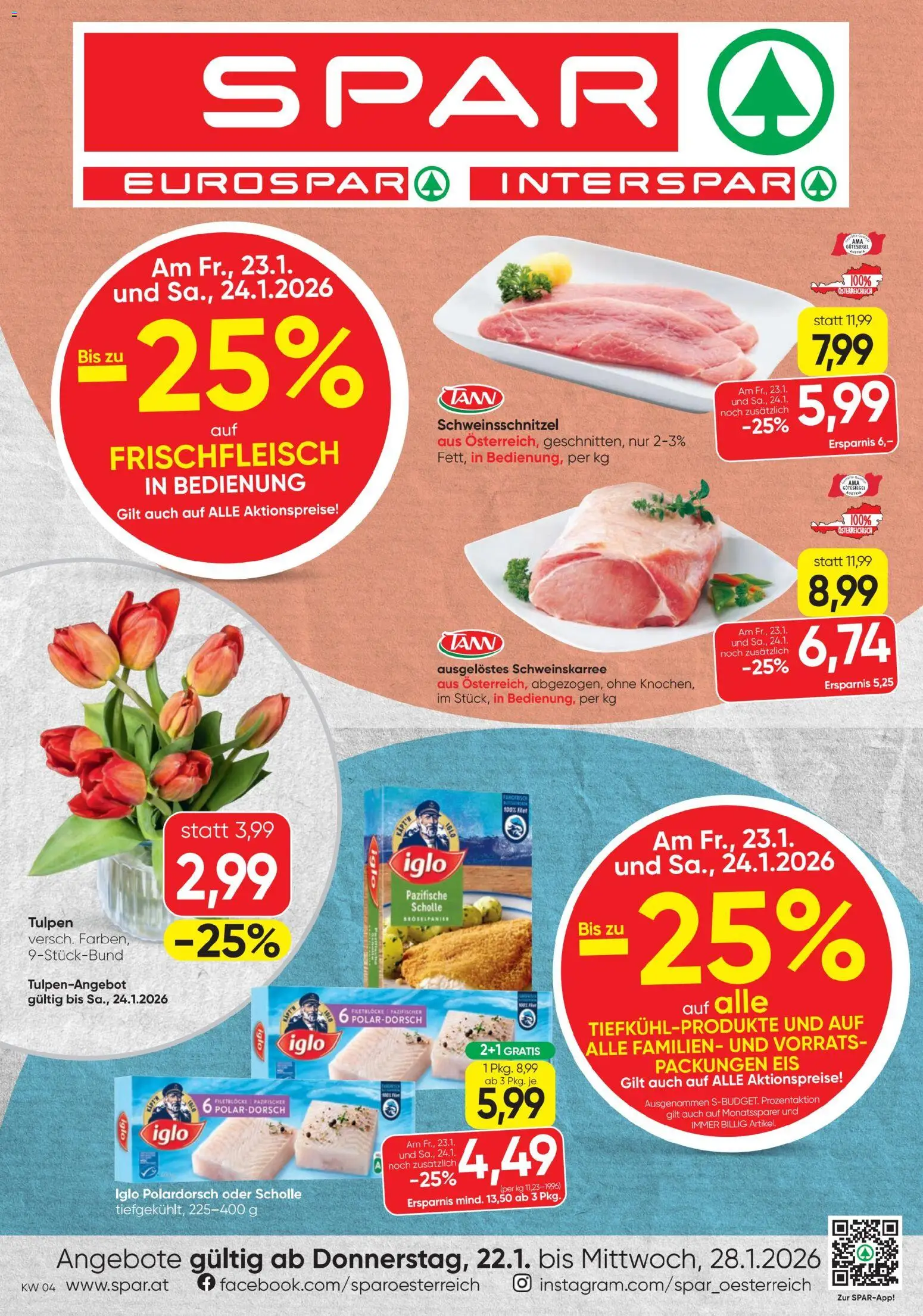 Spar Flugblatt gültig ab 22.01.2026 | Seite: 1 | Produkte: Eis