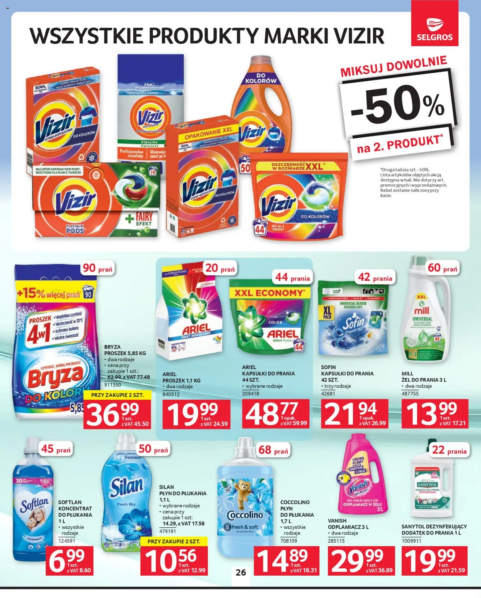 Selgros cash&carry Gazetka od 19.02.2026 | Strona: 24 | Produkty: Ariel kapsułki, Vanish, Kapsułki do prania, Odplamiacz