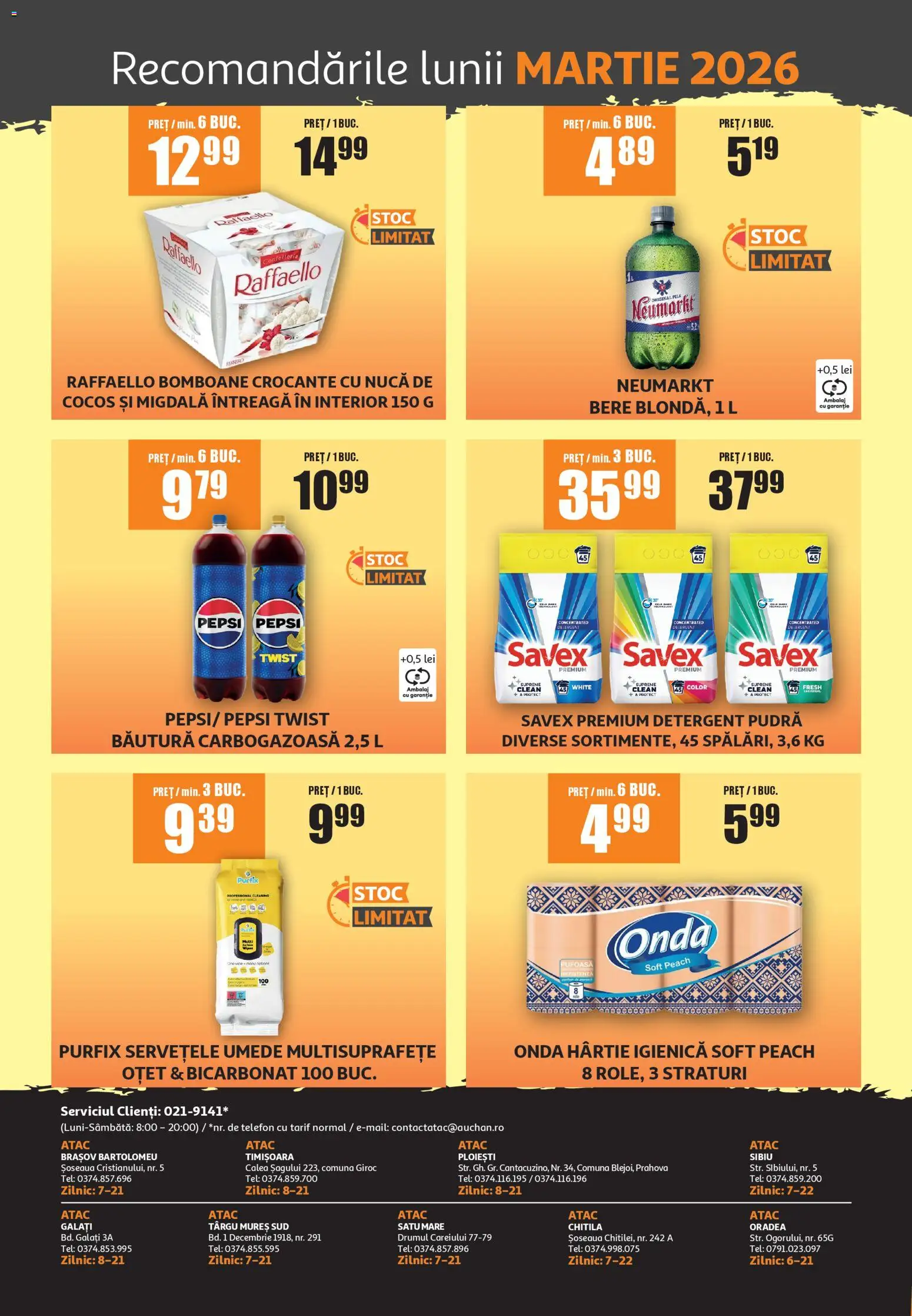 Noul catalog ATAC – valabil de la 01.03.2026 | Pagină: 2 | Produse: Pomelo, Pudră, Detergent, Bomboane