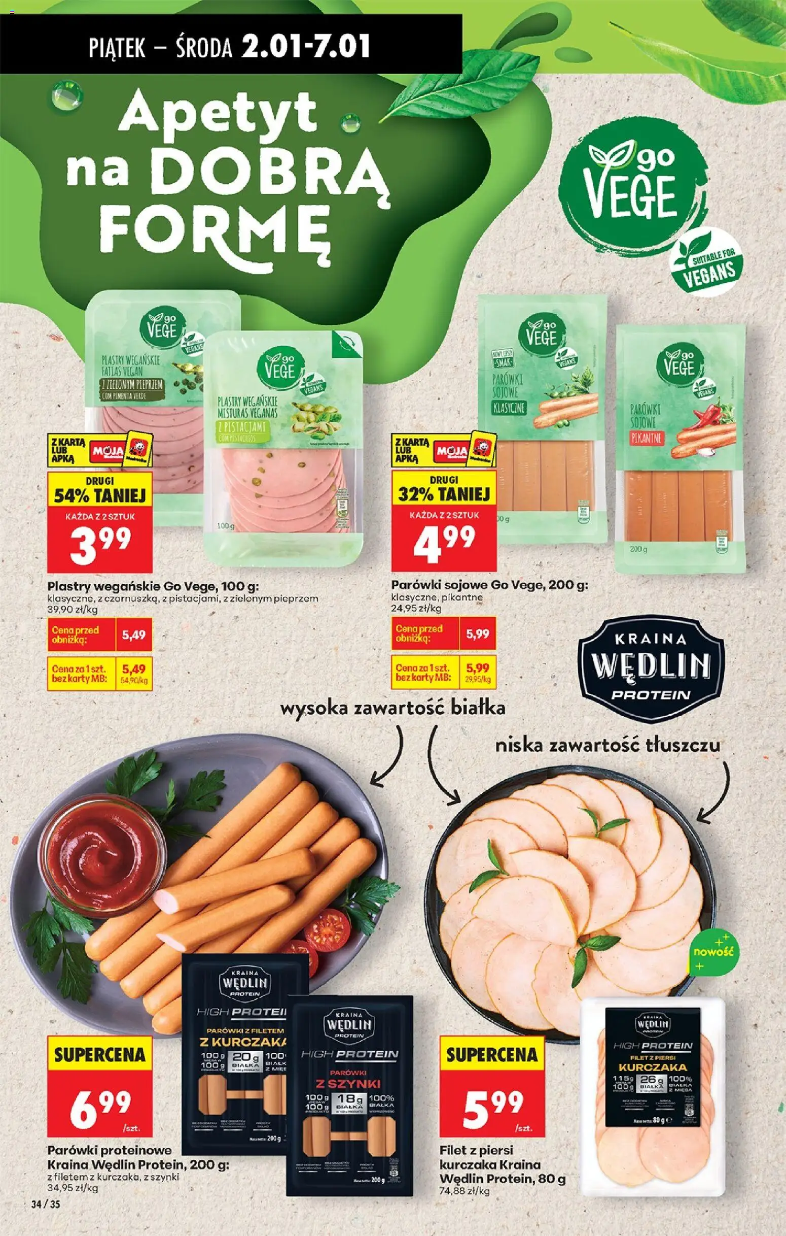 Biedronka gazetka - Oferta w tym tygodniu od 31.12.2025 | Strona: 44 | Produkty: Karta, Piersi, Filet z piersi kurczaka, Parówki sojowe