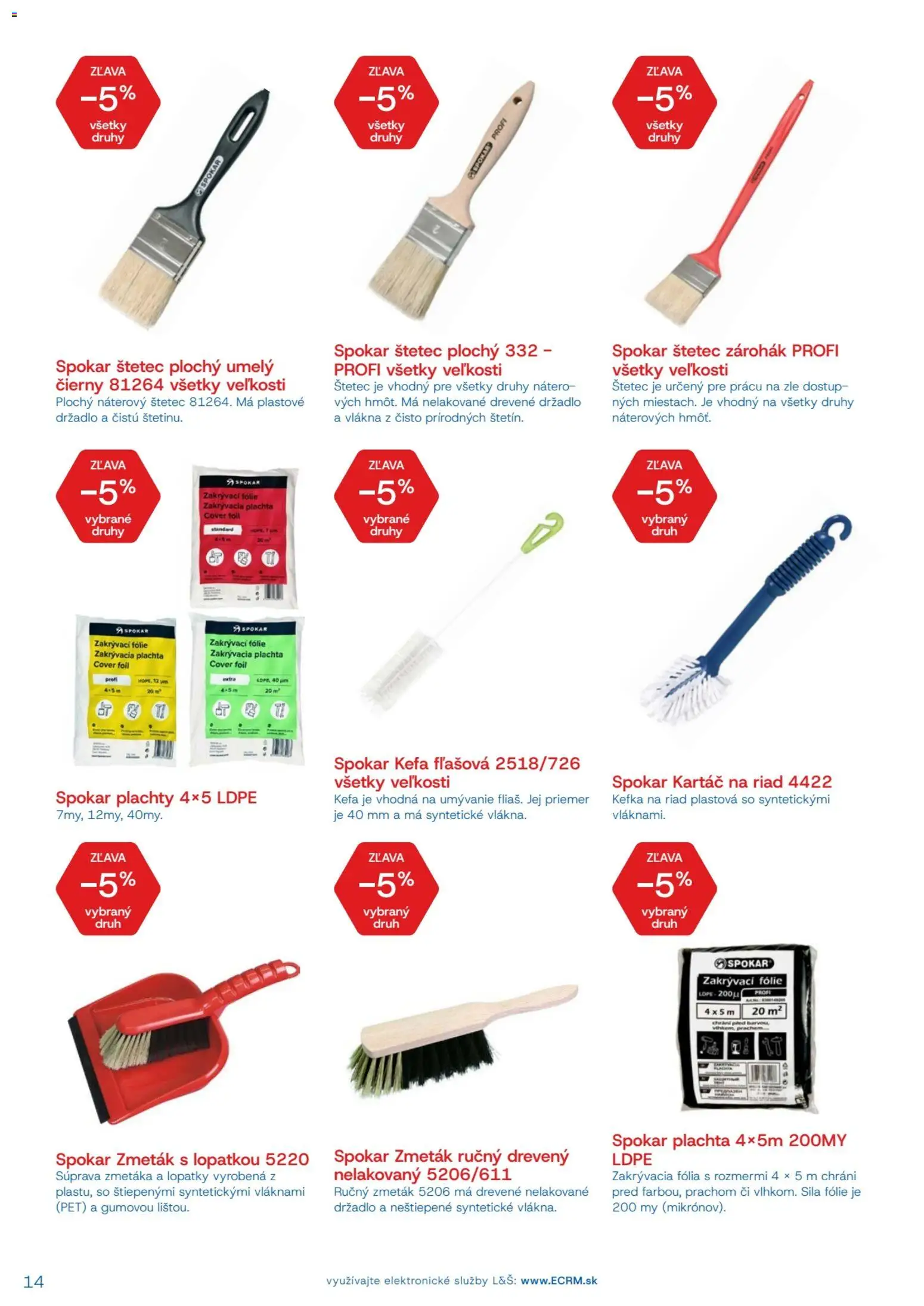 Nové L&Š akcie – leták je platný od 01.11.2025 | Strana: 14 | Produkty: Plachta, Štetec, Kefa
