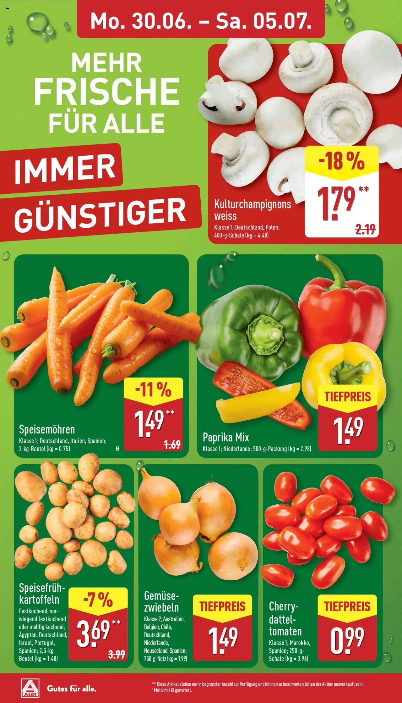 Aldi Prospekt 	 - gültig ab dem 30.06.2025 | Seite: 6 | Produkte: Mozzarella, Iglo, Haltbare milch, Olivenol