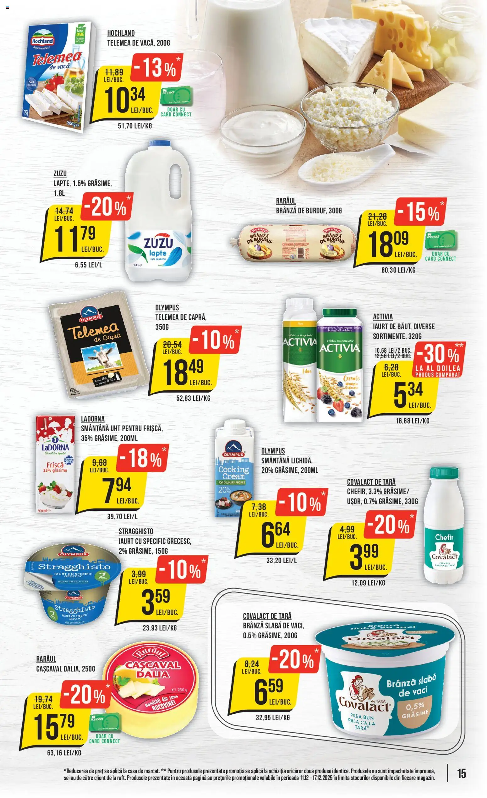 Noul catalog Mega Image – valabil de la 11.12.2025 | Pagină: 15 | Produse: Lapte, Iaurt, Frișcă, Smântână