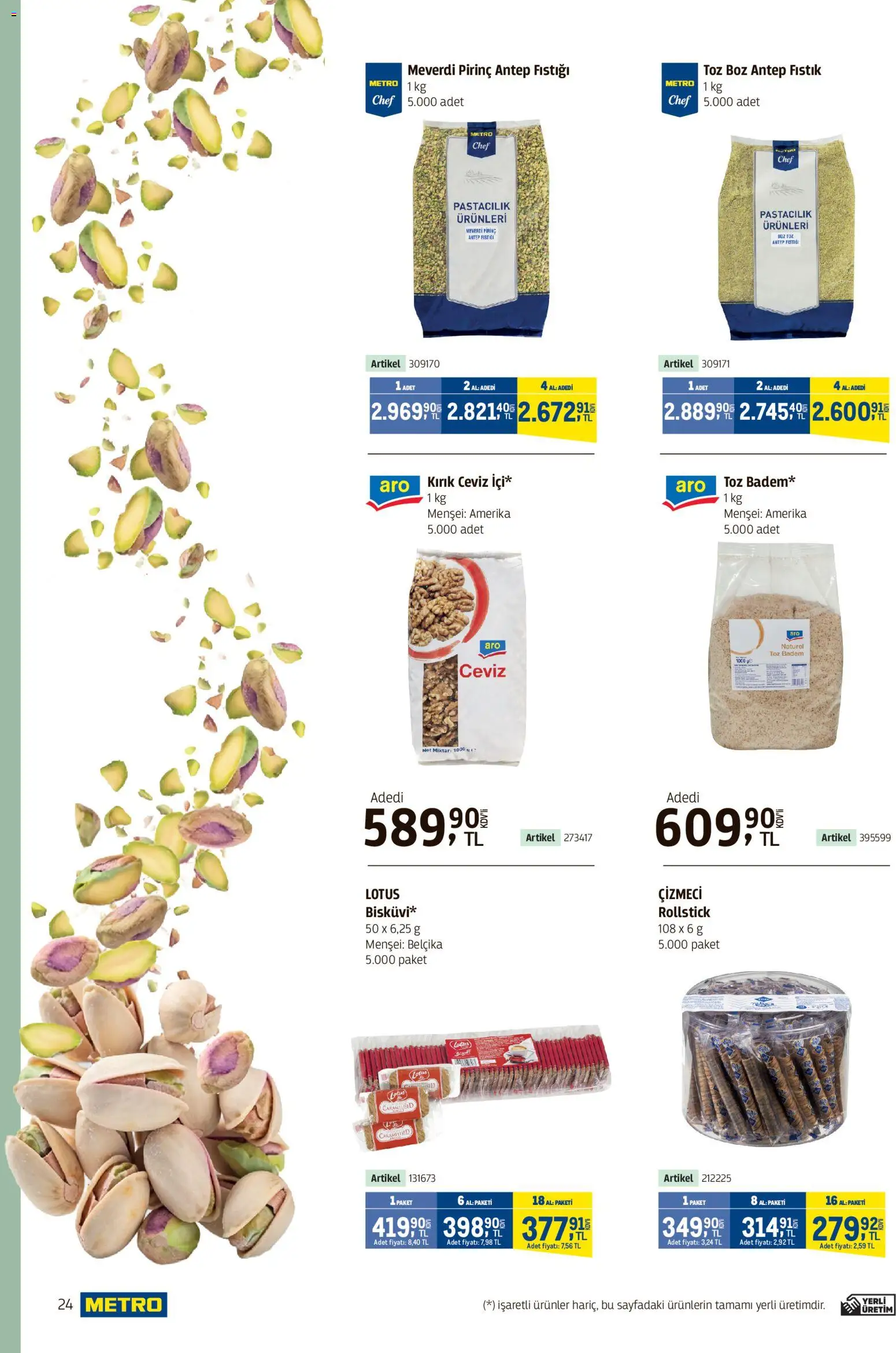 Metro - Kafeler & Pastaneler Kataloğu - 22.04.2026 tarihinden itibaren geçerlidir | Sayfa: 24 | Ürünler: Fıstık, Pirinç, Badem, Ceviz