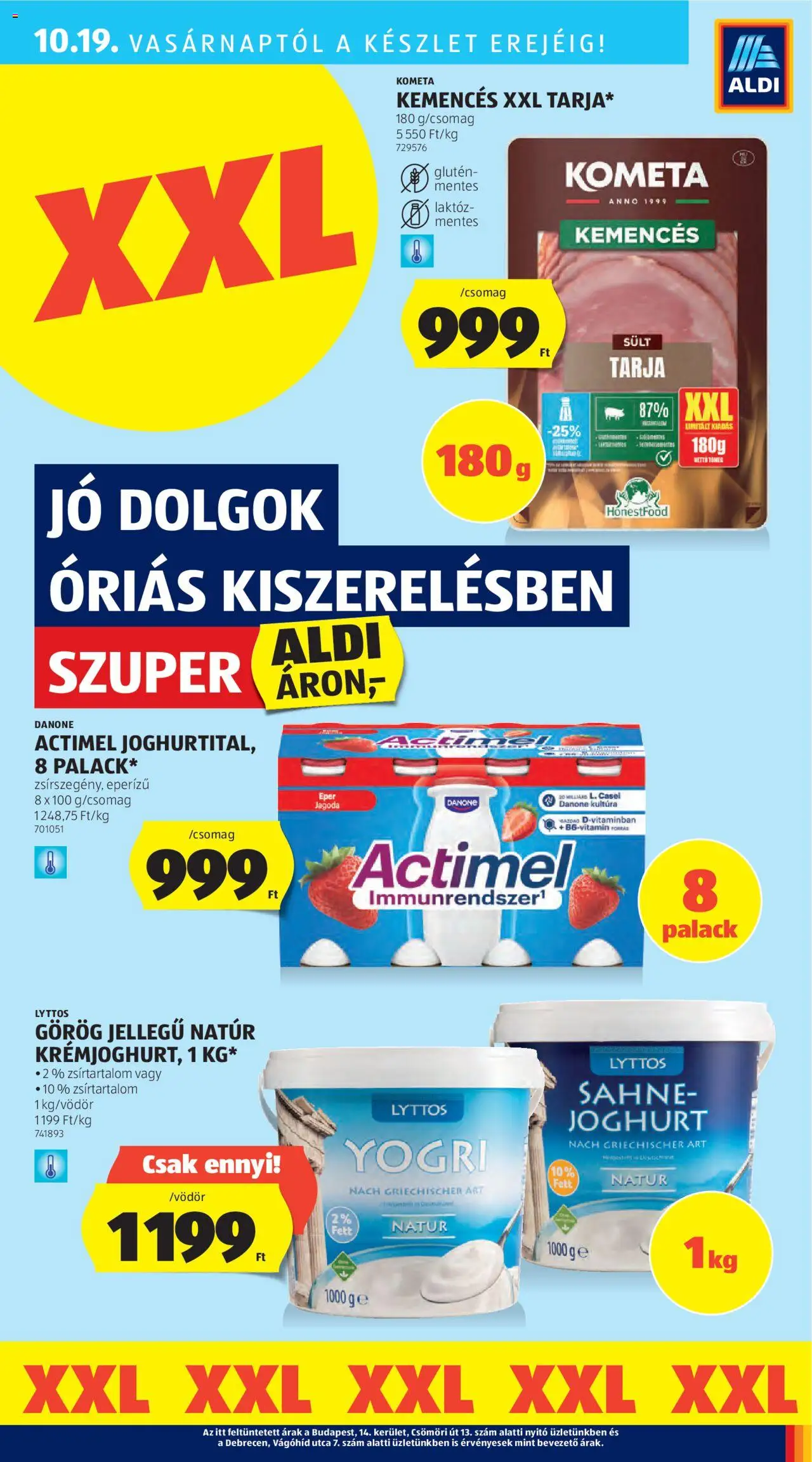 Aldi akciós ujság - amely érvényes a következő dátumtól: 16.10.2025 | Oldal: 37 | Termékek: Actimel, Tarja, Joghurt, Eper