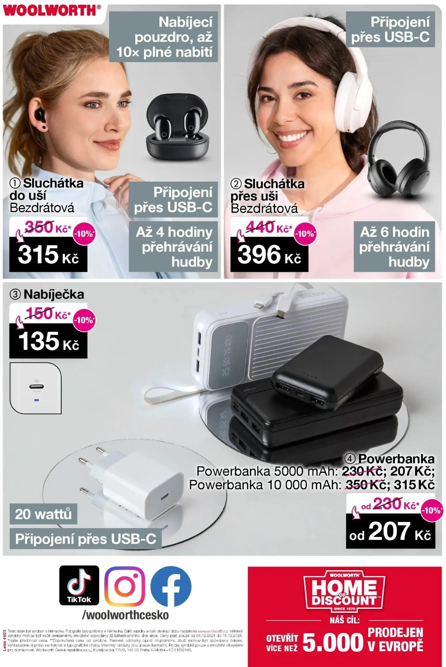 Woolworth leták od 05.12.2025 | Strana: 21 | Produkty: Hodiny, Powerbanka, Sluchátka