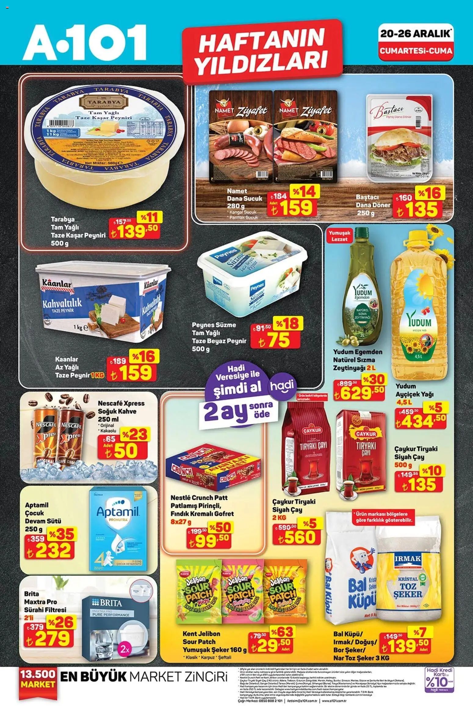 A101 Katalog - 20.12.2025 tarihinden itibaren geçerlidir | Sayfa: 1 | Ürünler: Peynir, Şeker, Sürahi, Sucuk