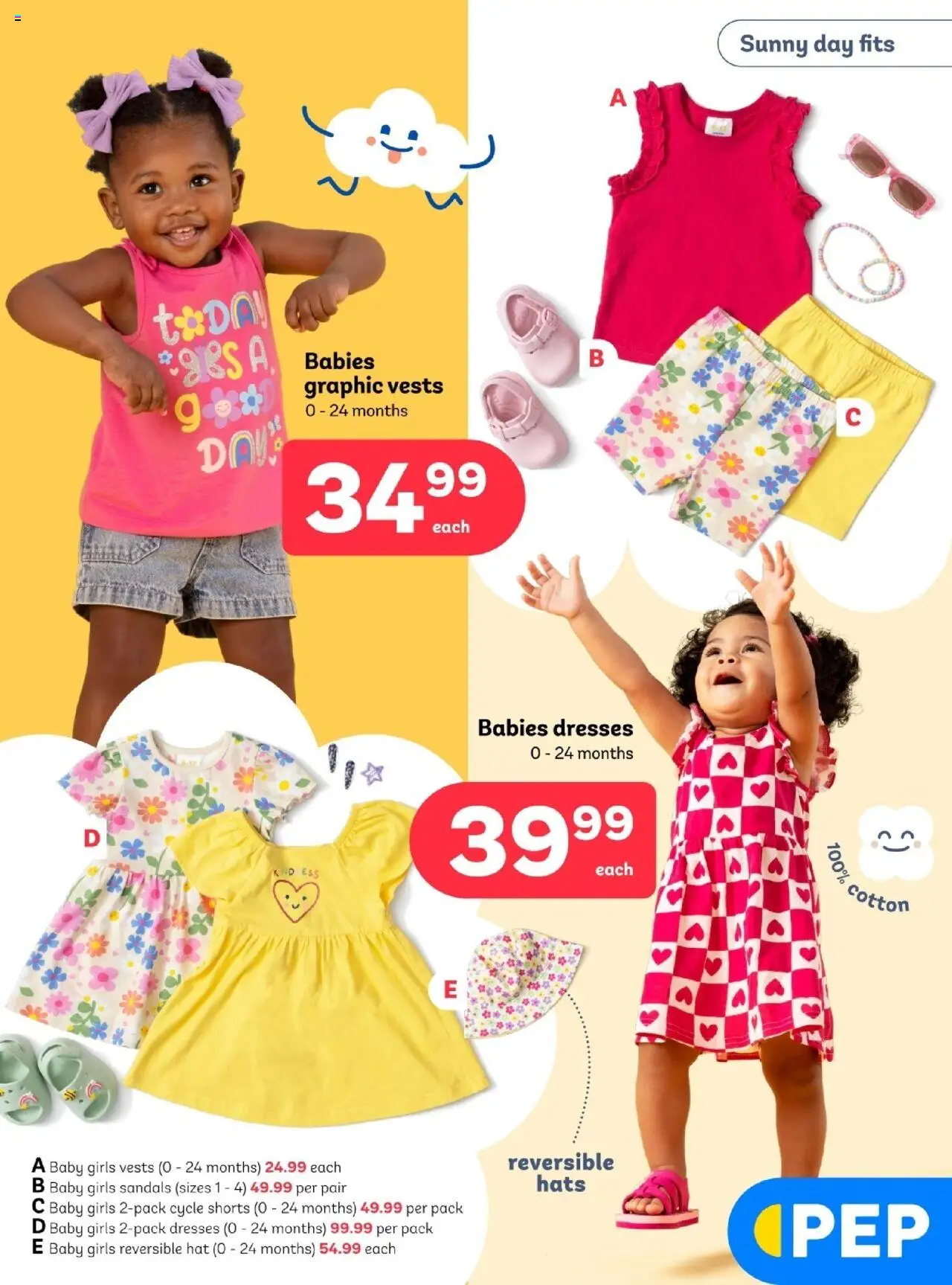 New PEP Stores catalogue – valid from 24.09.2025 | Page: 2 | Products: Shorts, Sandals, Hat