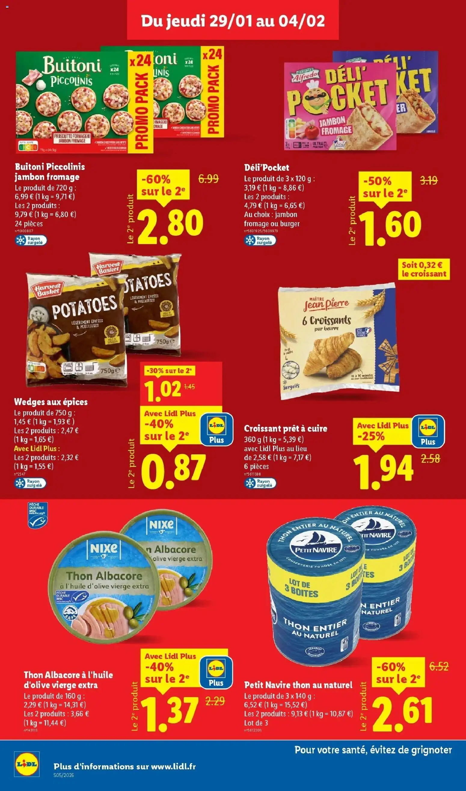 Catalogue LIDL du 28/01/2026 | Promo prospectus en ligne | Page: 12 | Produits: Pêche, Thon, Fromage, Jambon