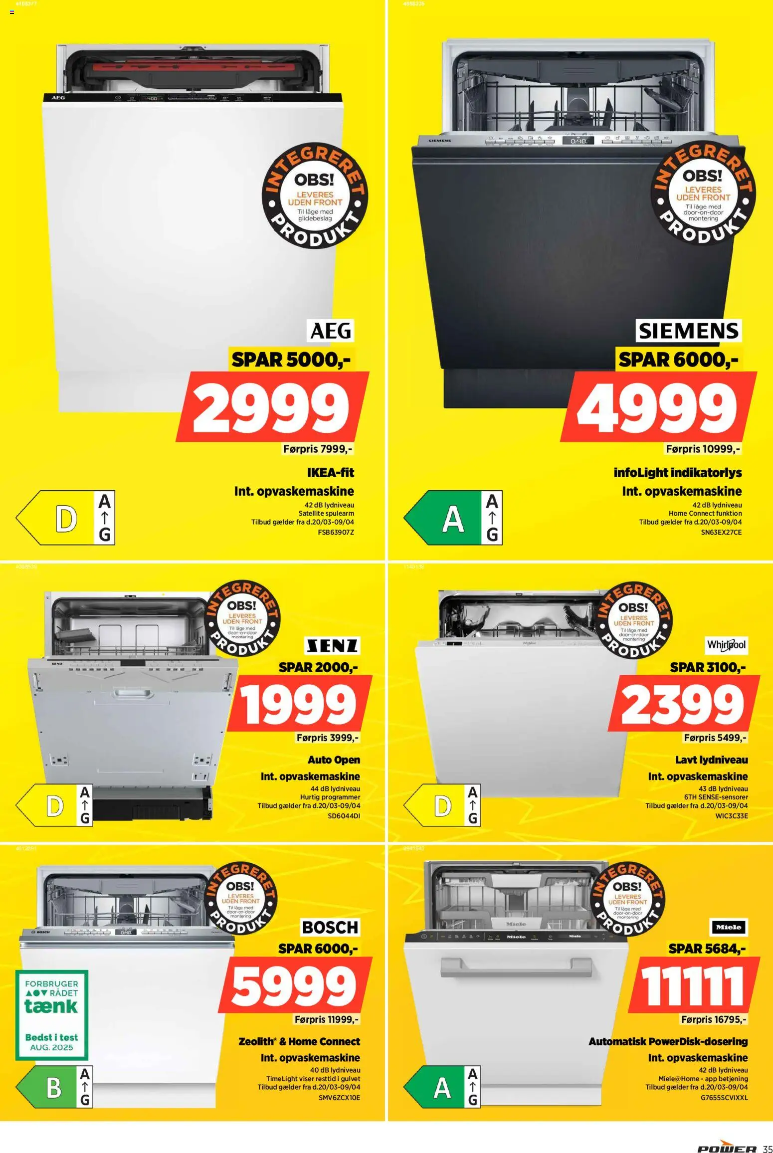 Power tilbudsavis – gyldig fra 20.03.2026 | Side: 35 | Produkter: Opvaskemaskine