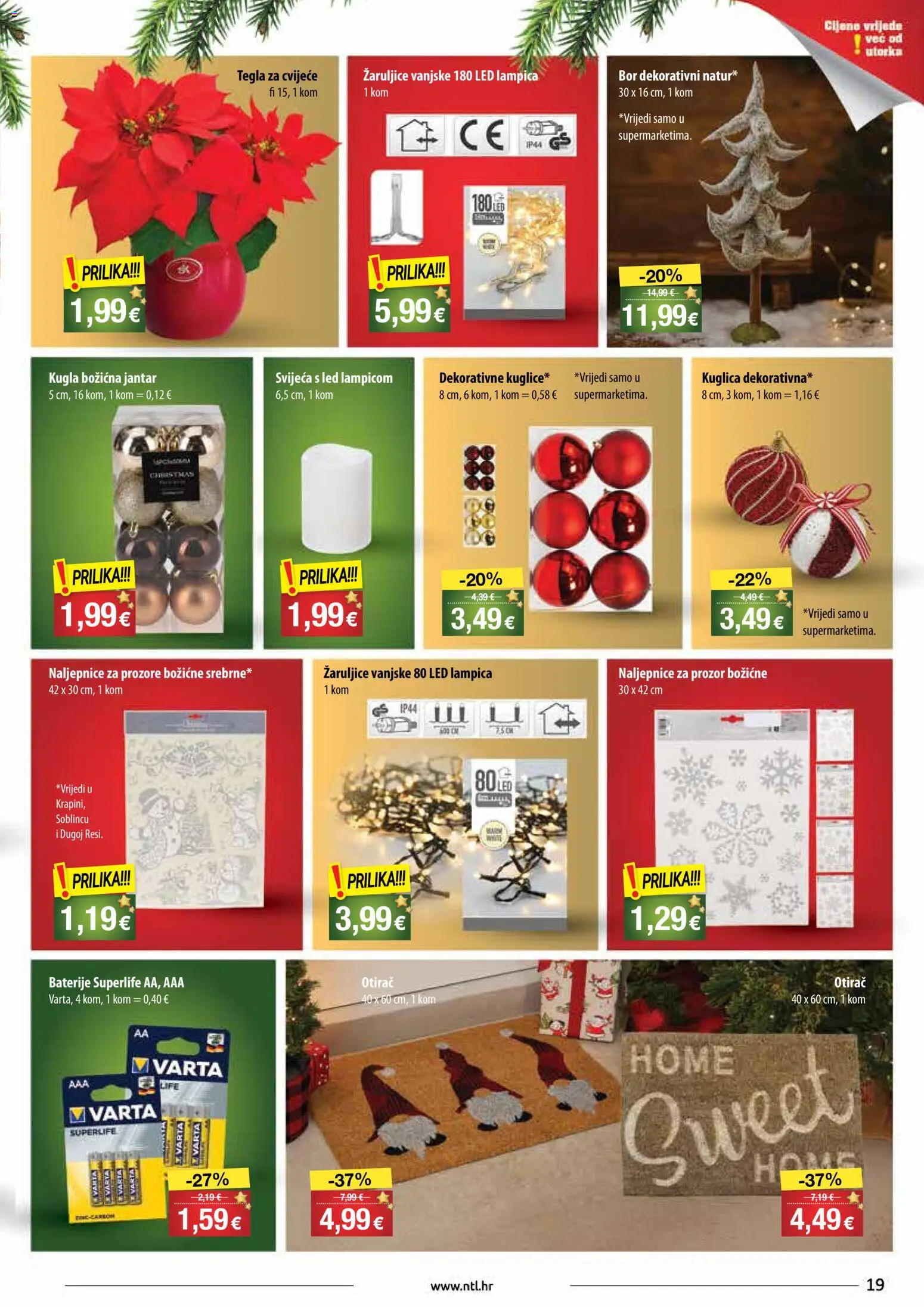 NTL katalog | vrijedi od 17.12.2025 | Stranica: 19 | Proizvodi: Cvijeće, Med, Otirač, Baterije