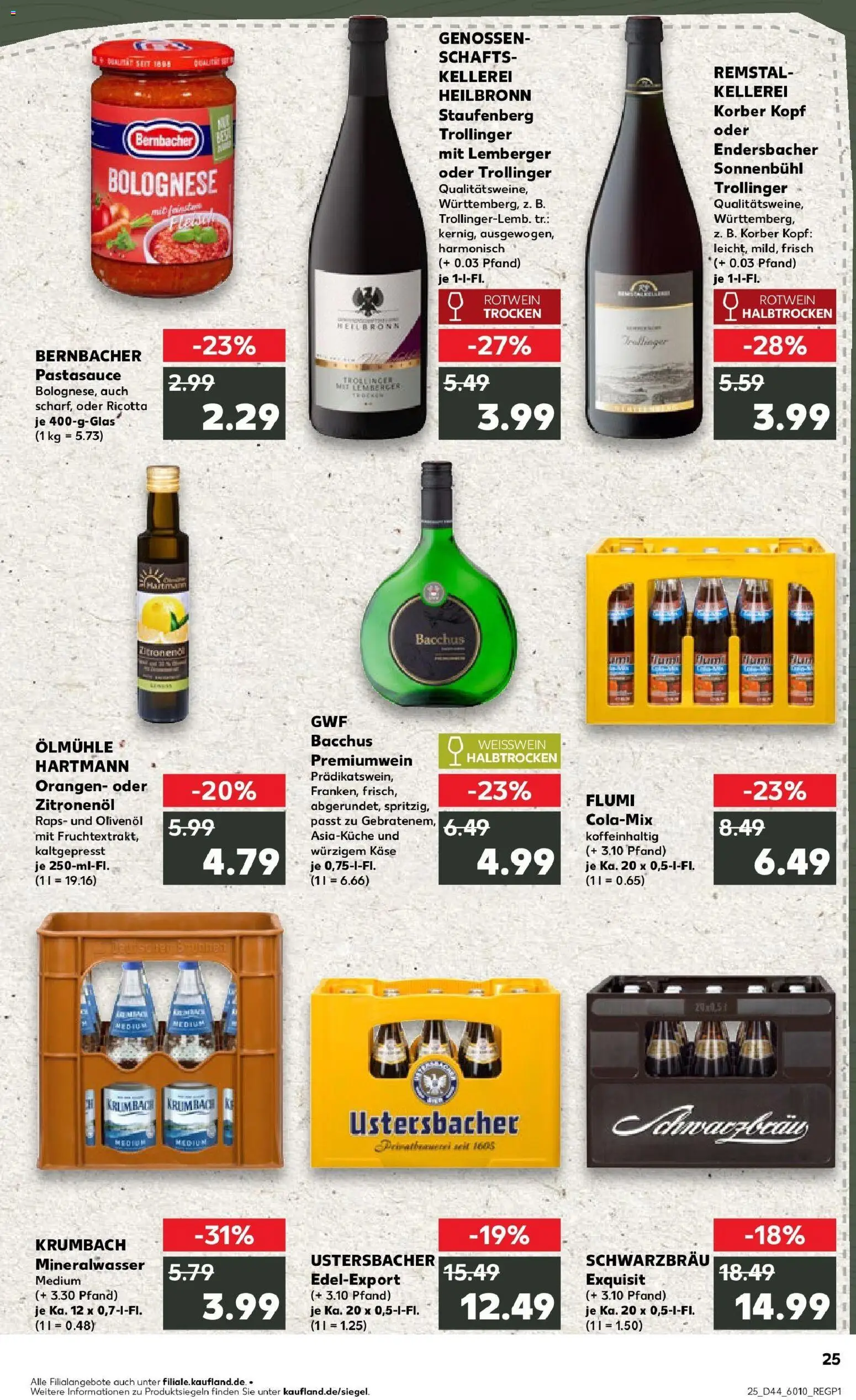 Kaufland prospekt Neusäß	 – gültig ab 30.10.2025 | Seite: 25 | Produkte: Käse, Olivenol, Orangen, Mineralwasser