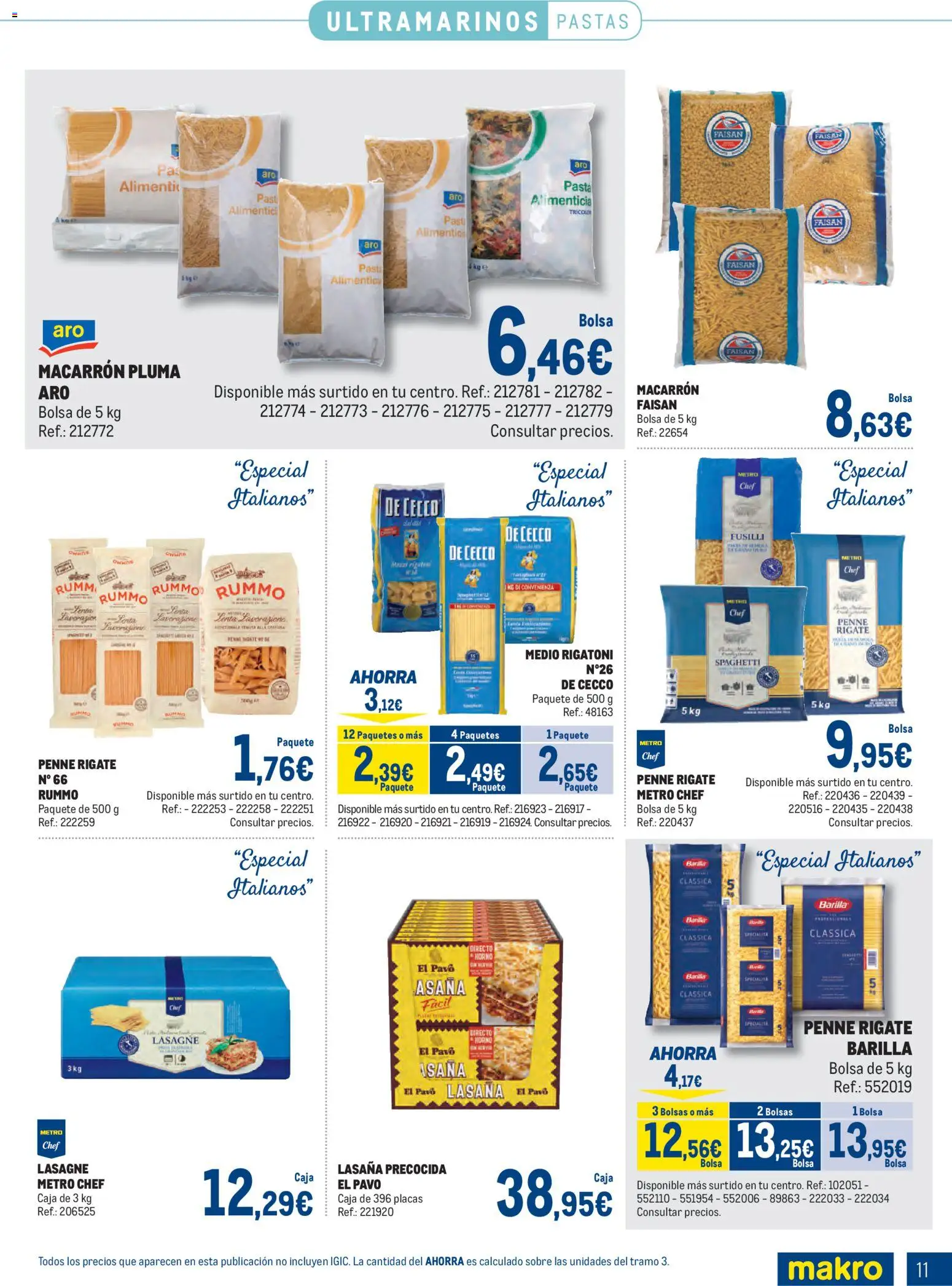 Makro - Especial Despensa Canarias │ válido desde el 02.02.2026 | Página: 11 | Productos: Pasta, Bolsa, Horno, Caja