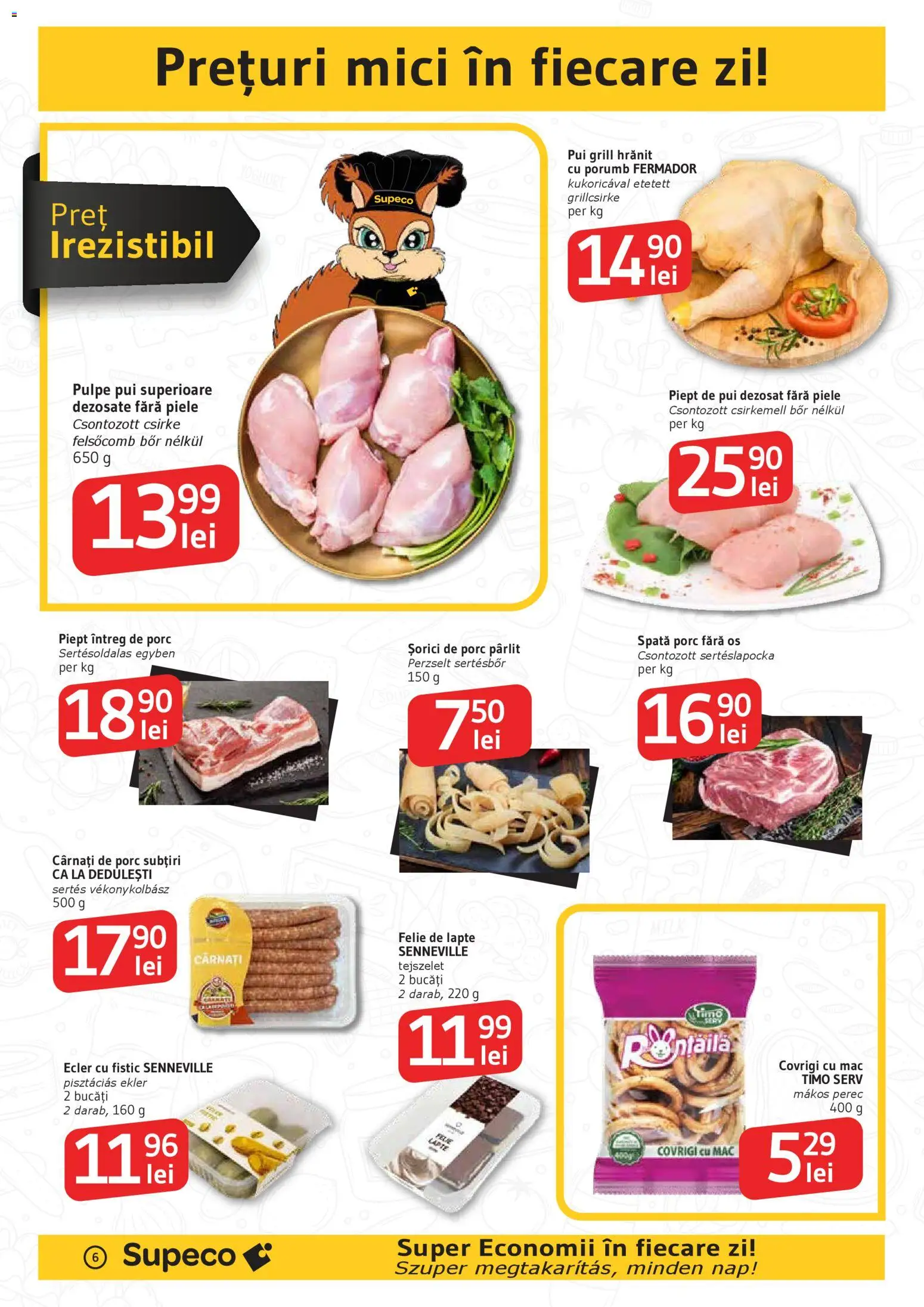 Noul catalog Supeco – valabil de la 27.11.2025 | Pagină: 6 | Produse: Hacıyatmaz Kedi Oyuncağı, Lapte, Porumb, Cârnați