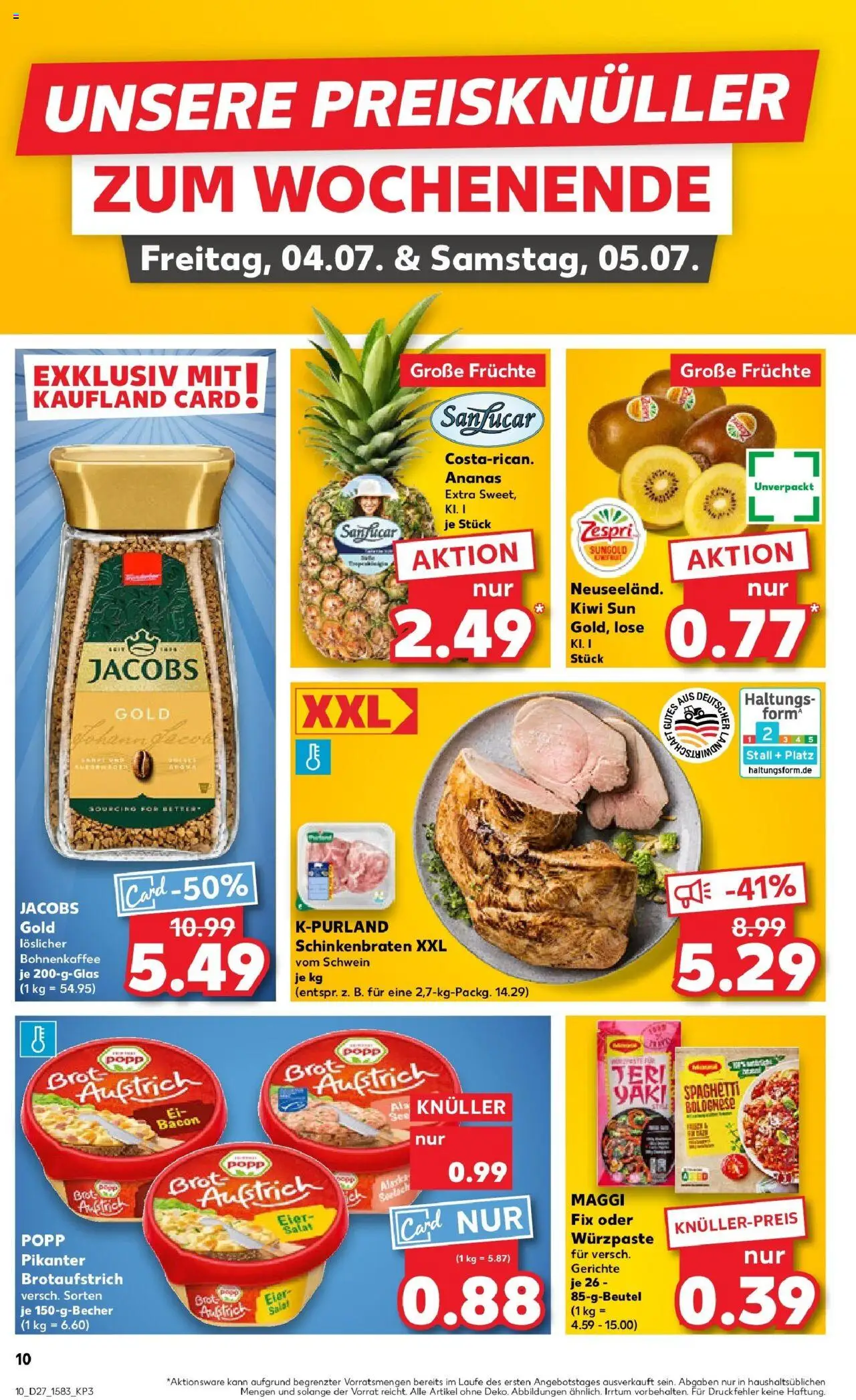 Kaufland prospekt Gütersloh	 - gültig ab dem 03.07.2025 | Seite: 10 | Produkte: Ananas, Maggi fix, Brot, Salat