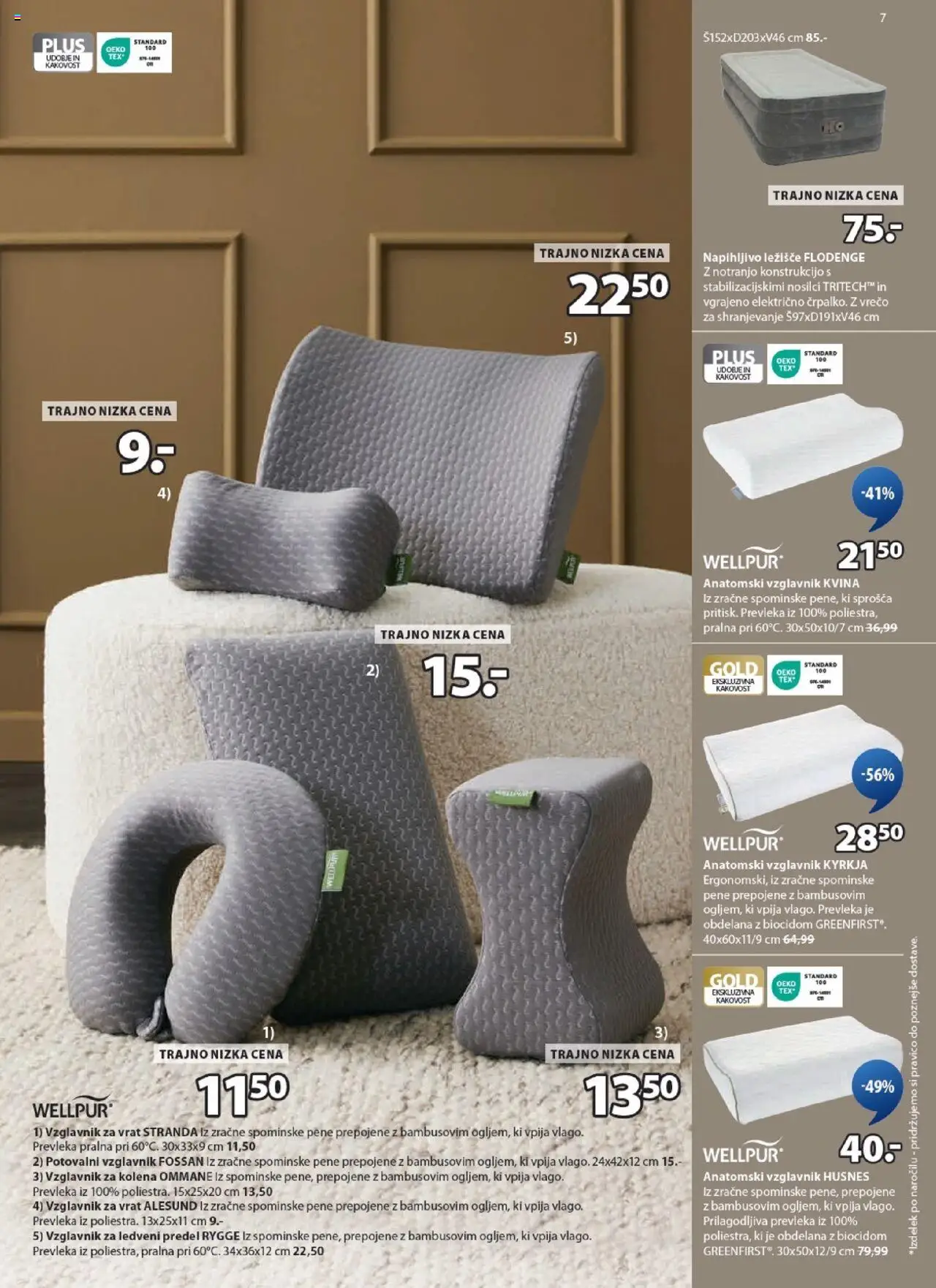 Novi JYSK katalog ponudbe – veljaven od 10.09.2025 | Stran: 7 | Izdelki: Vzglavnik, Ležišče, Prevleka, Nosilci