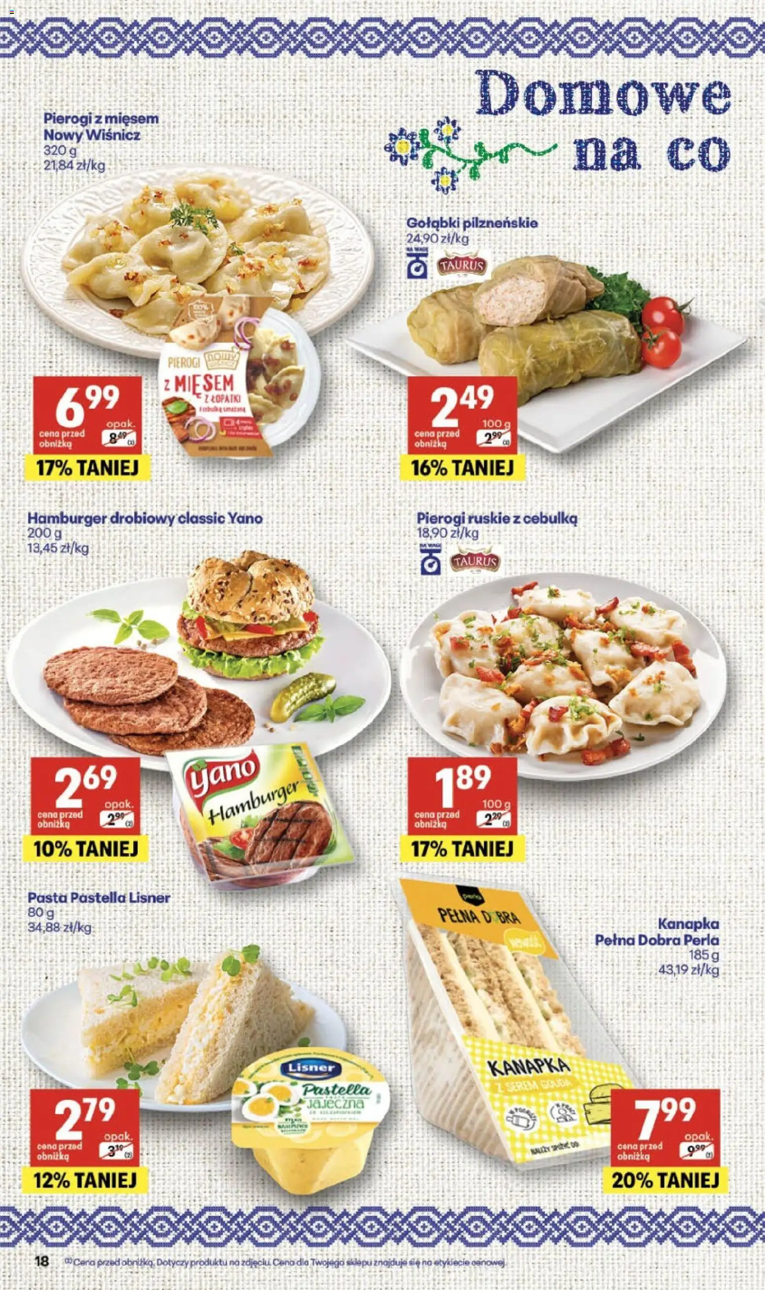 Delikatesy Centrum Gazetka - Sklepy Własne od 19.02.2026 | Strona: 18 | Produkty: Hamburger, Pierogi, Pierogi z mięsem