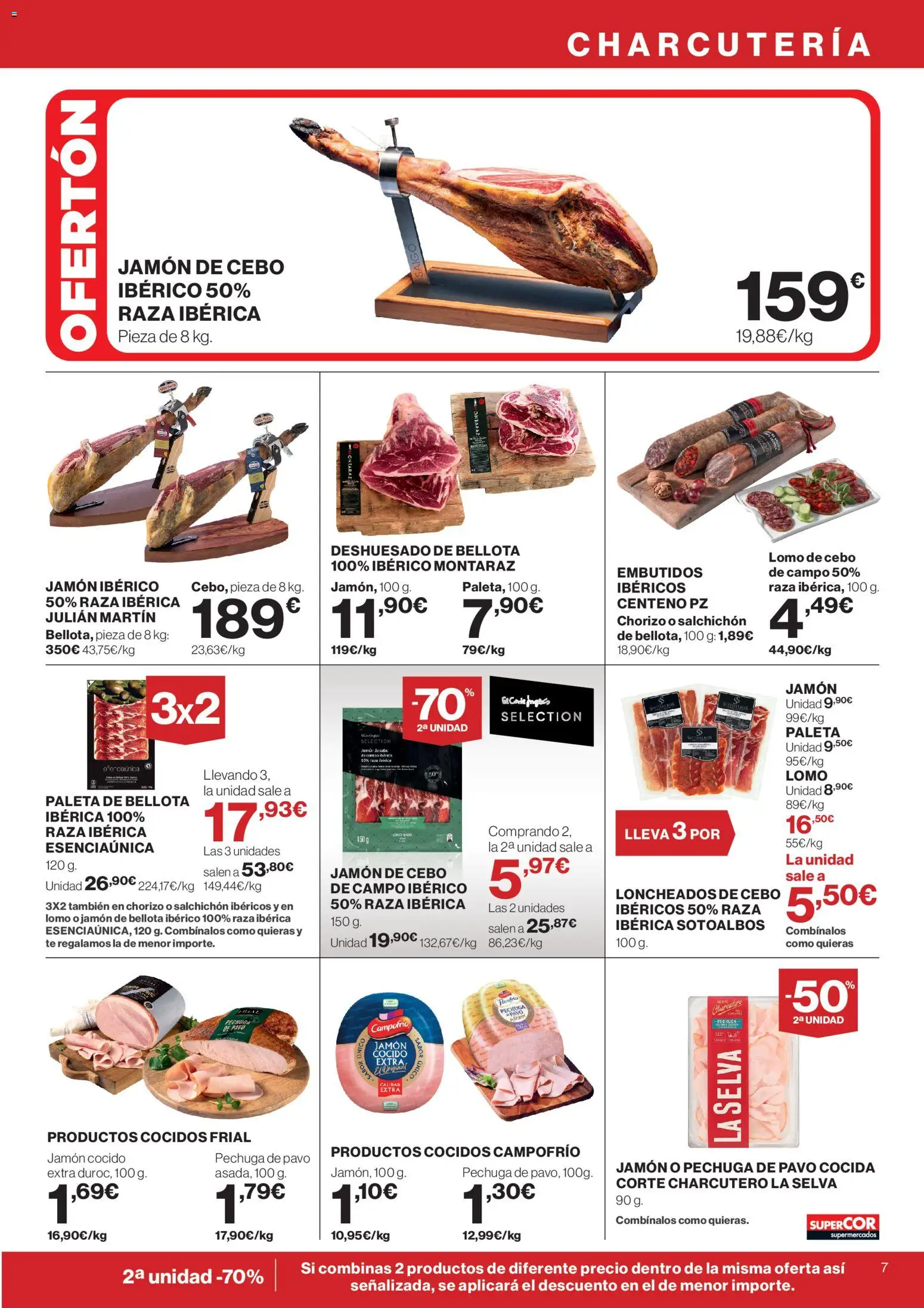 Supercor Península y Baleares │ válido desde el 23.04.2026 | Página: 7 | Productos: Jamón ibérico, Jamón, Jamón cocido, Νυχτικό