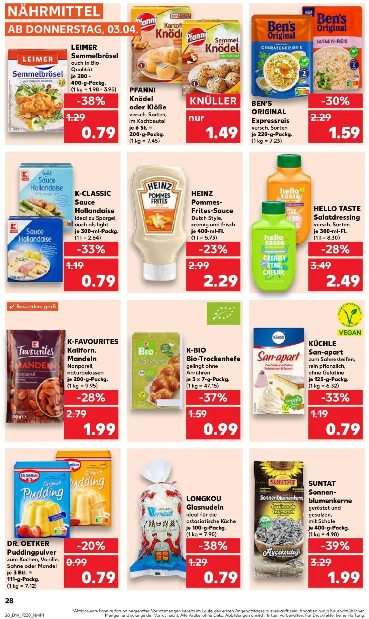 Kaufland - Moers-Hochstraß, Römerstraße 570 - gültig ab dem 03.04.2025 | Seite: 28 | Produkte: Jasminreis, Pommes, Küche, Sahne