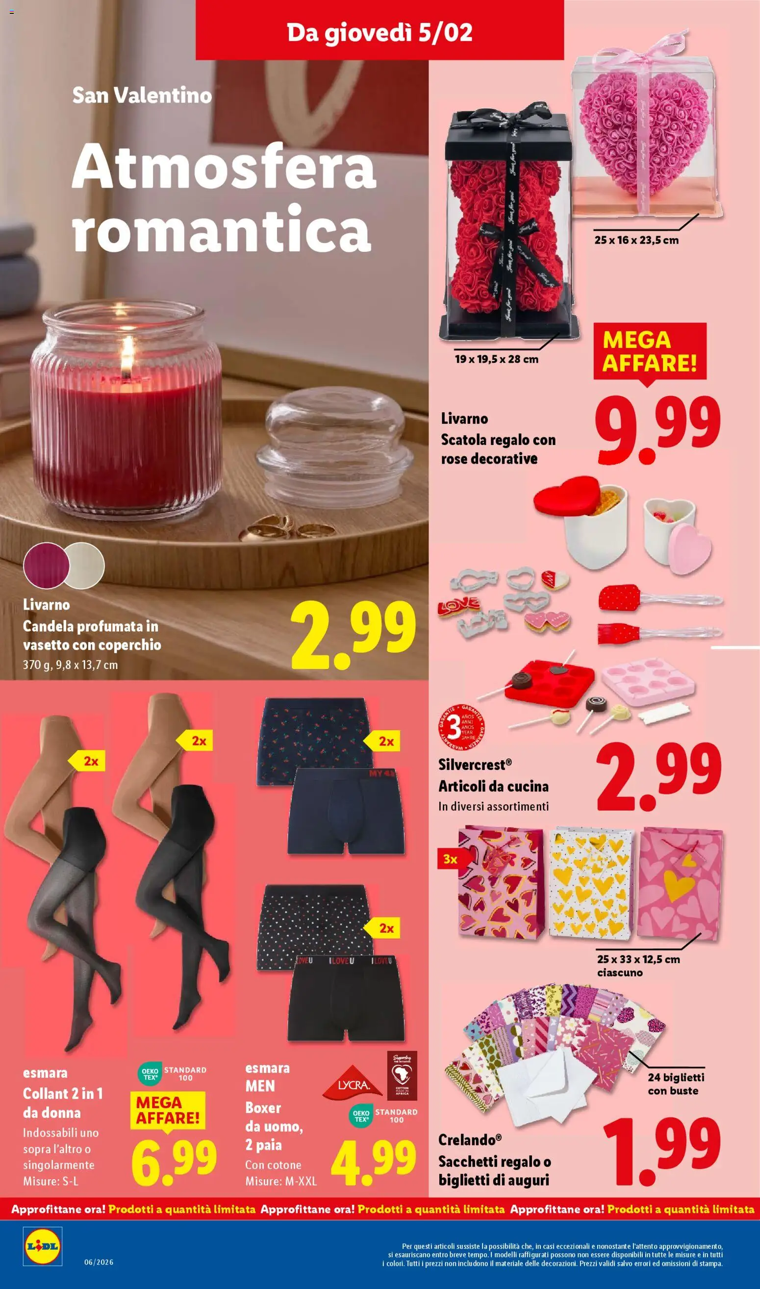 Volantino Lidl del 02.02.2026 | Pagina: 44 | Prodotti: Boxer, Collant, Scatola, Candela