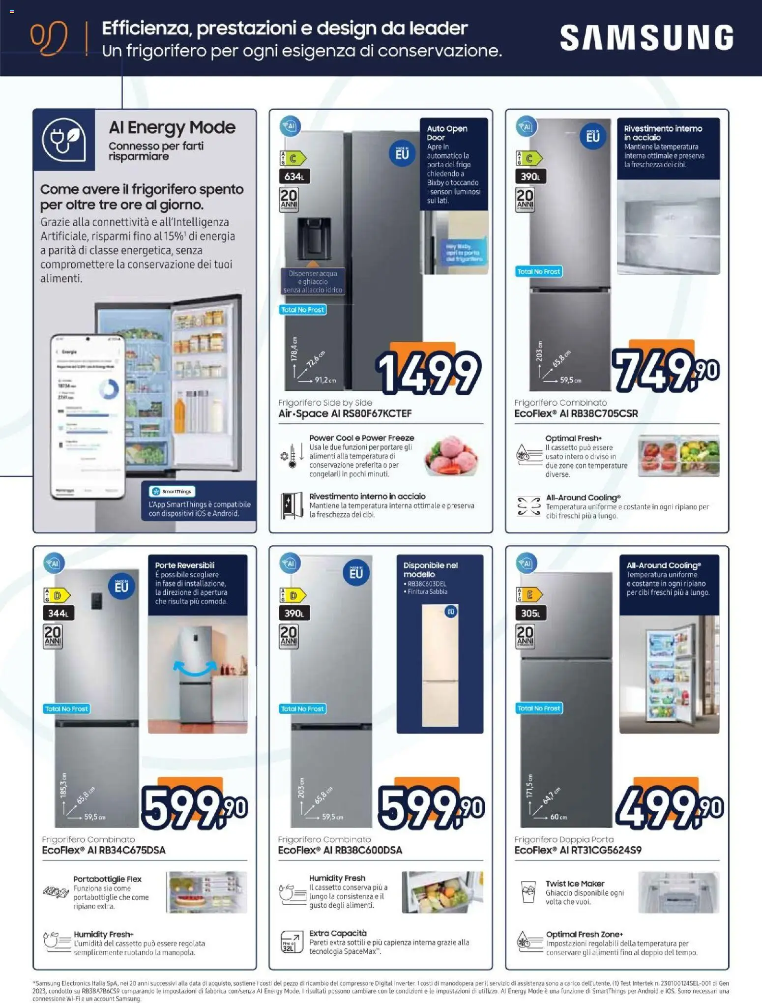 Volantino Unieuro del 05.12.2025 | Pagina: 26 | Prodotti: Ripiano, Acqua, Frigorifero combinato, Samsung