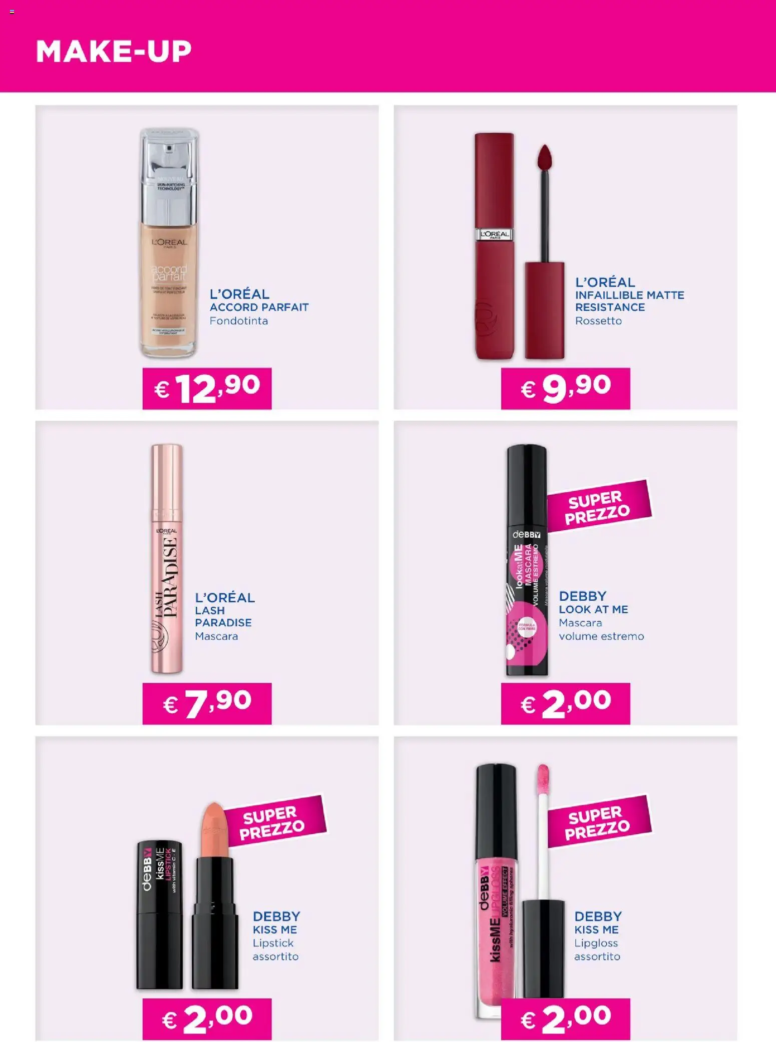 Volantino Acqua e Sapone del 29.01.2026 | Pagina: 2 | Prodotti: Mascara, Rossetto, Fondotinta