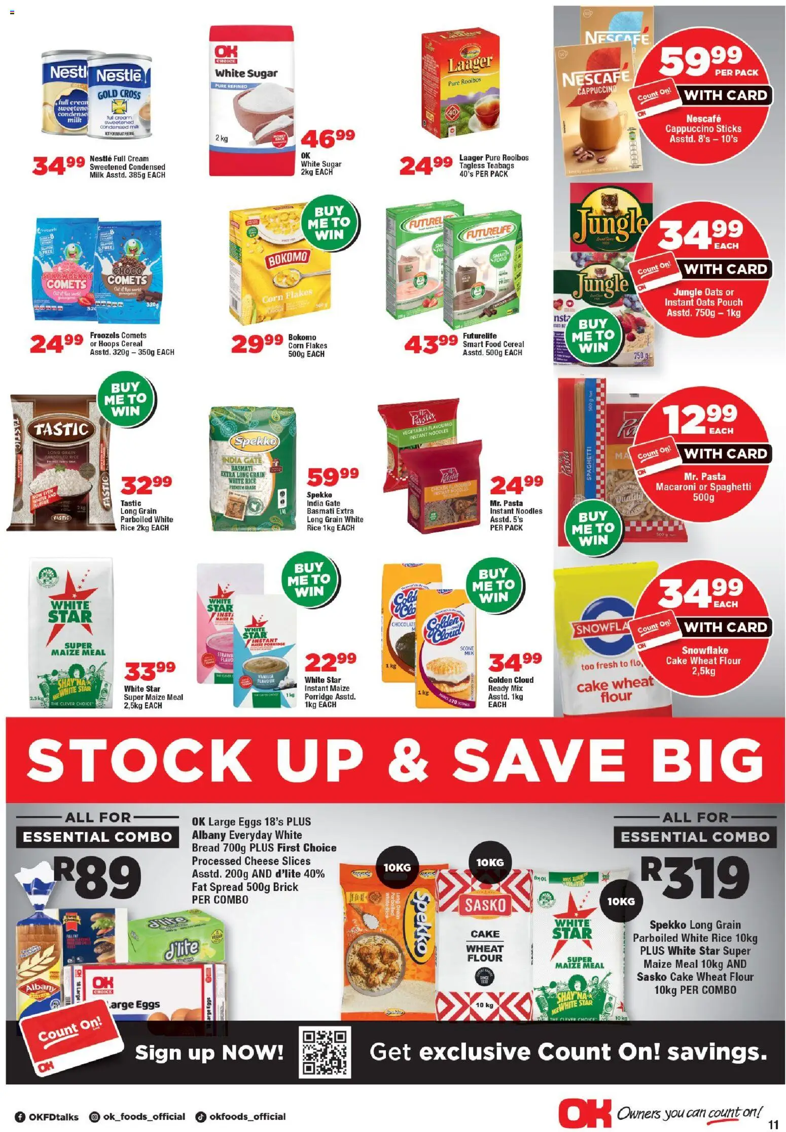New OK Foods catalogue – valid from 05.01.2026 | Page: 11 | Products: Eggs, Rice, Cream, Sugar
