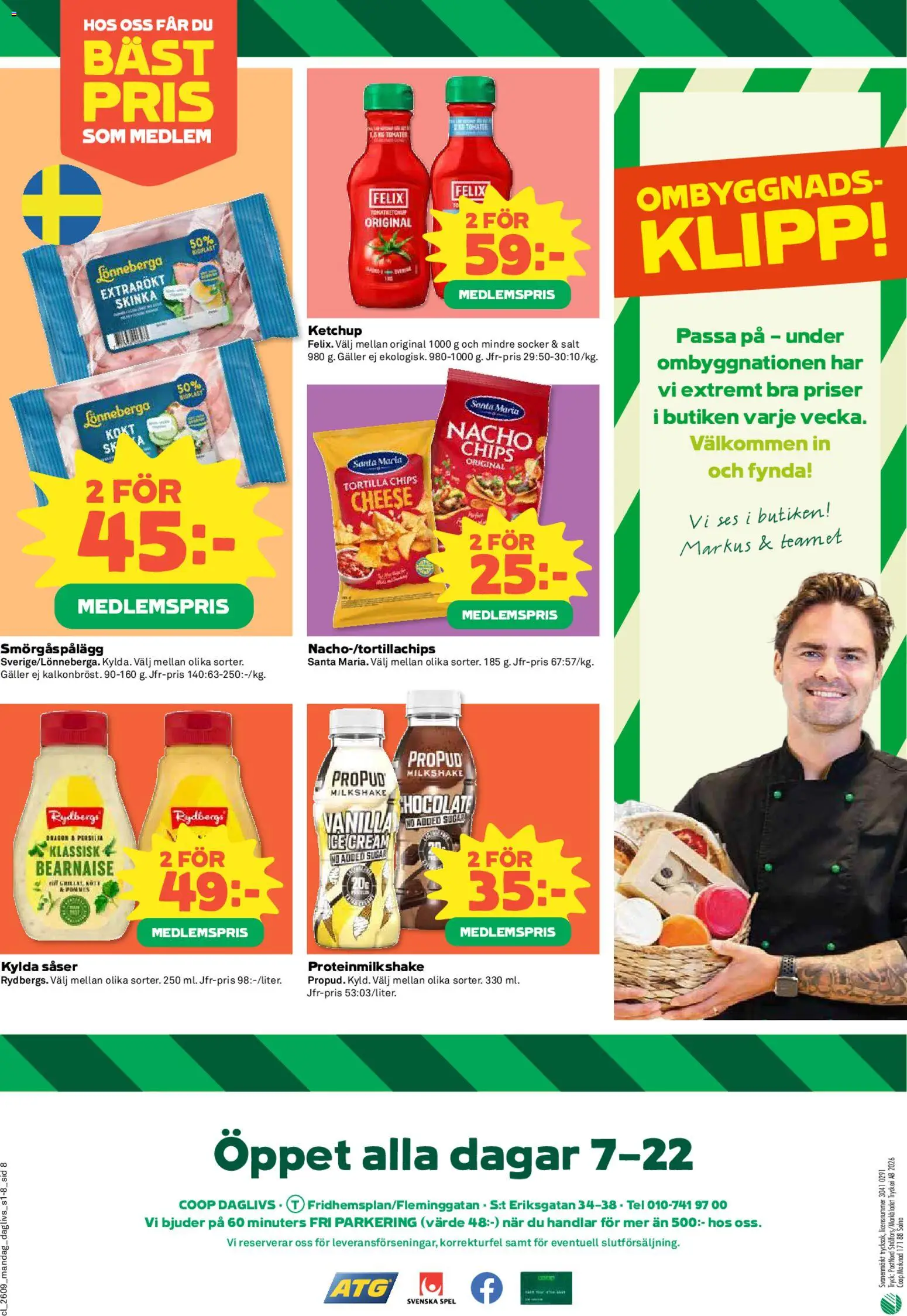 Coop Daglivs reklamblad aktuell från 23.02.2026 | Sida: 8 | Produkter: Salt, Tortilla, Persilja, Spel