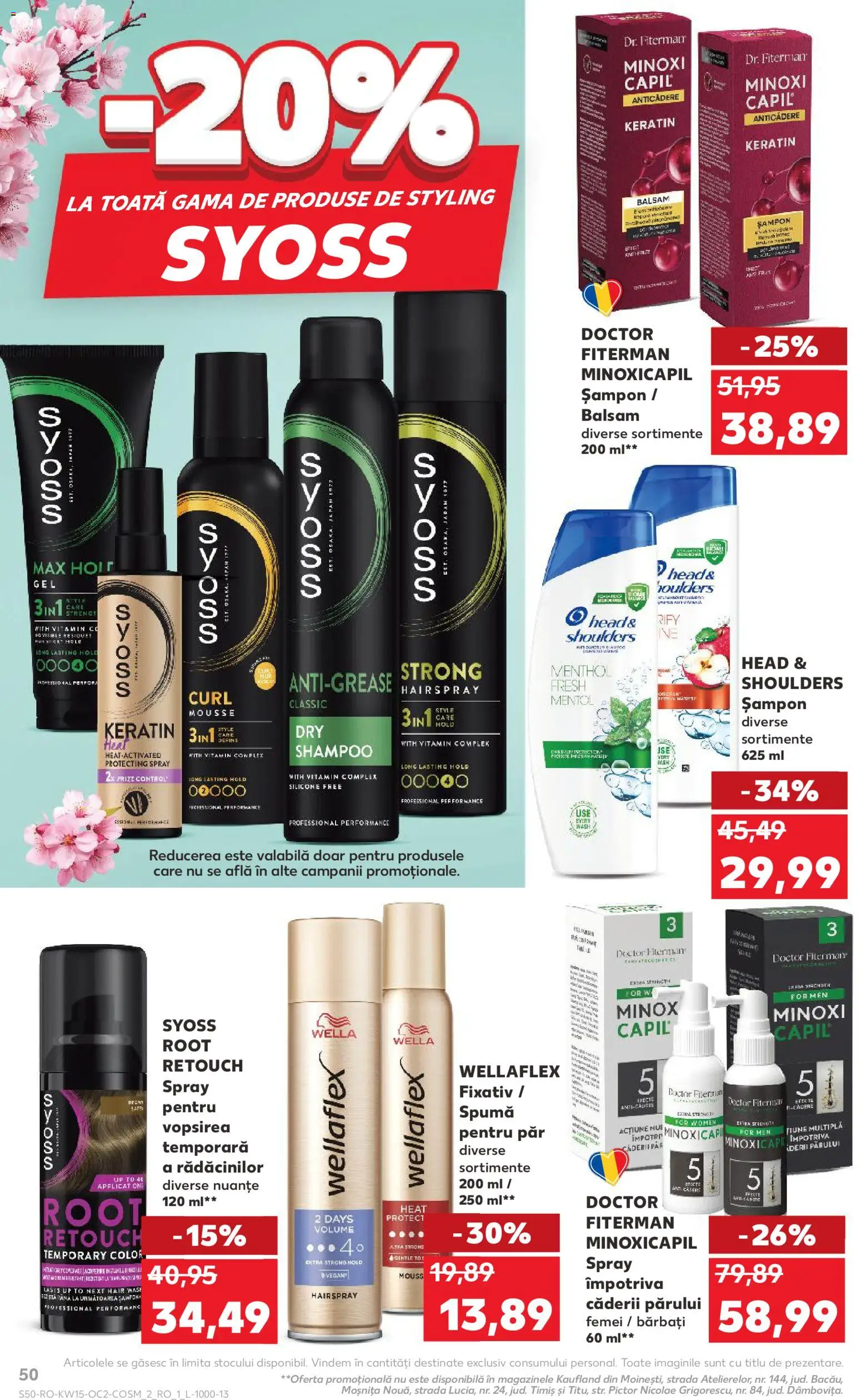 Noul catalog Kaufland – valabil de la 08.04.2026 | Pagină: 50 | Produse: Spumă pentru păr, Șampon, Balsam