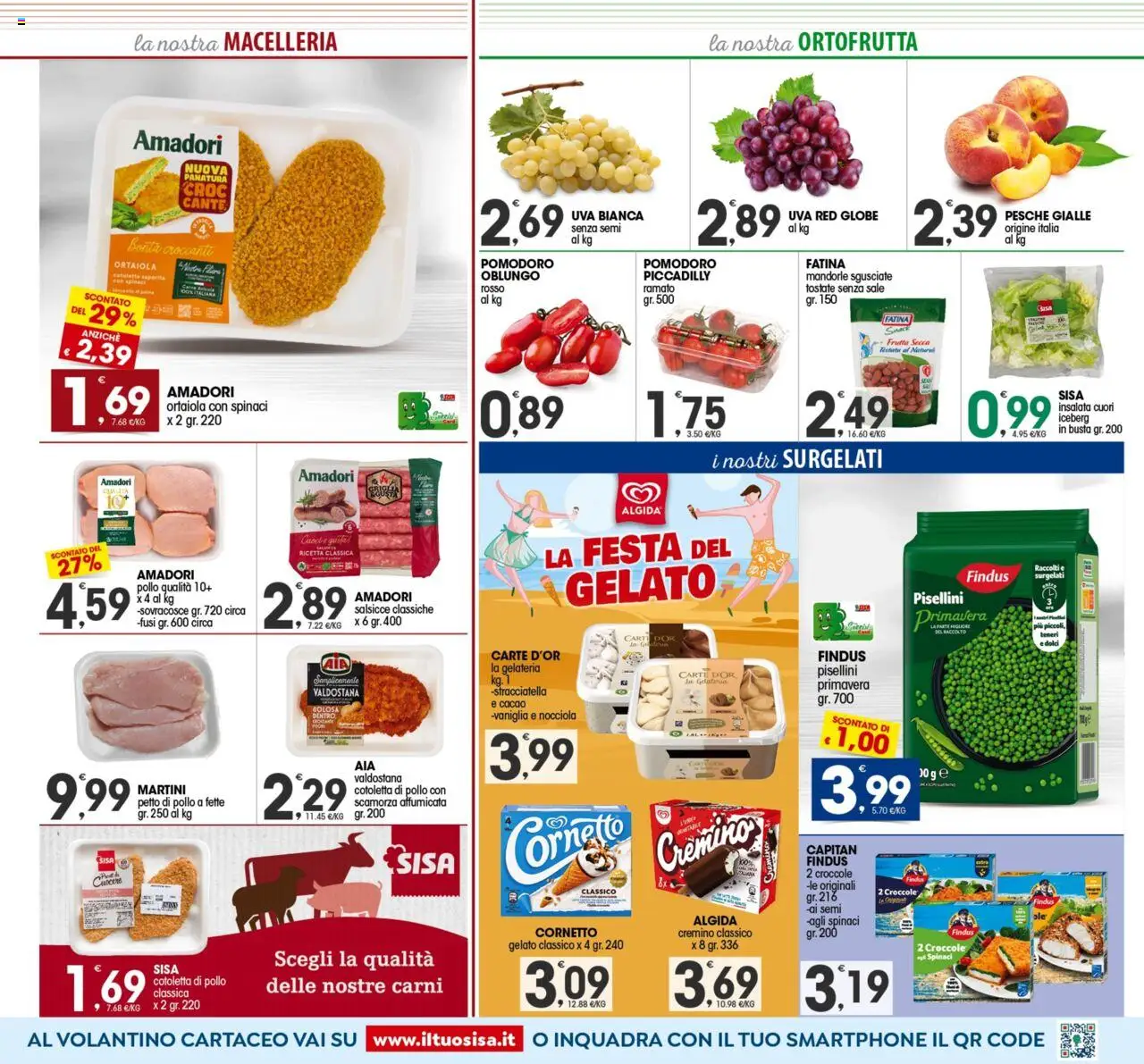 Volantino SISA del 21.08.2025 | Pagina: 3 | Prodotti: Petto di Pollo, Cornetto, Pomodoro, Stracciatella