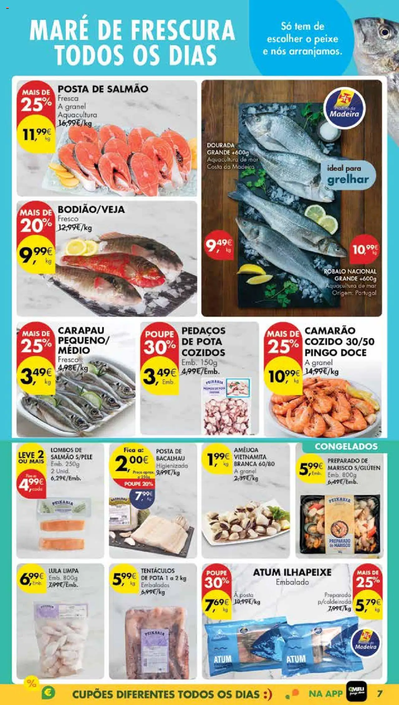 Pingo Doce Poupe Esta Semana Madeira │ válido de 12.08.2025 | Página: 7 | Produtos: Atum, Bacalhau, Salmão, Peixe