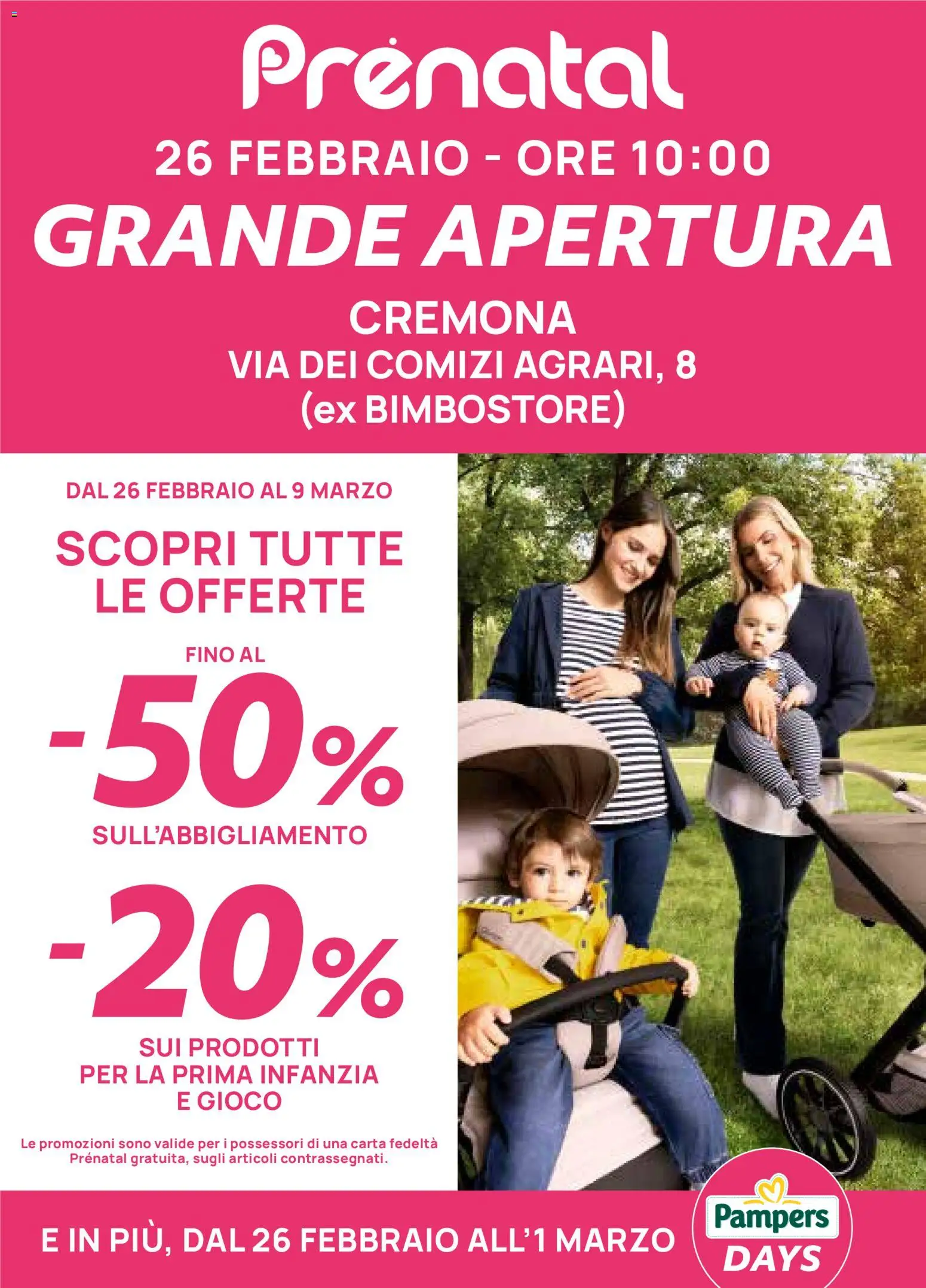 Volantino Prenatal del 26.02.2026 | Pagina: 1 | Prodotti: Pampers, Gioco