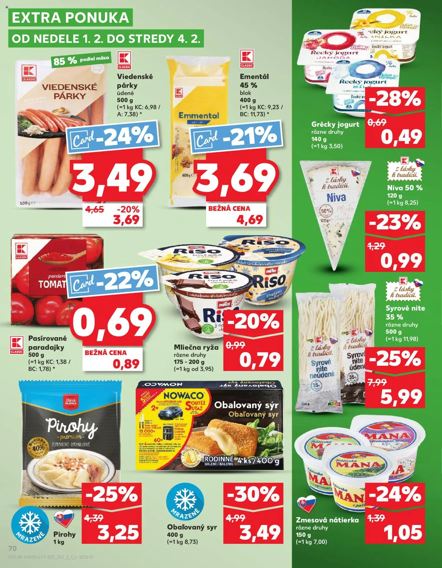 Nové Kaufland akcie – leták je platný od 29.01.2026 | Strana: 70 | Produkty: Syr, Paradajky, Ryža, Grécky jogurt