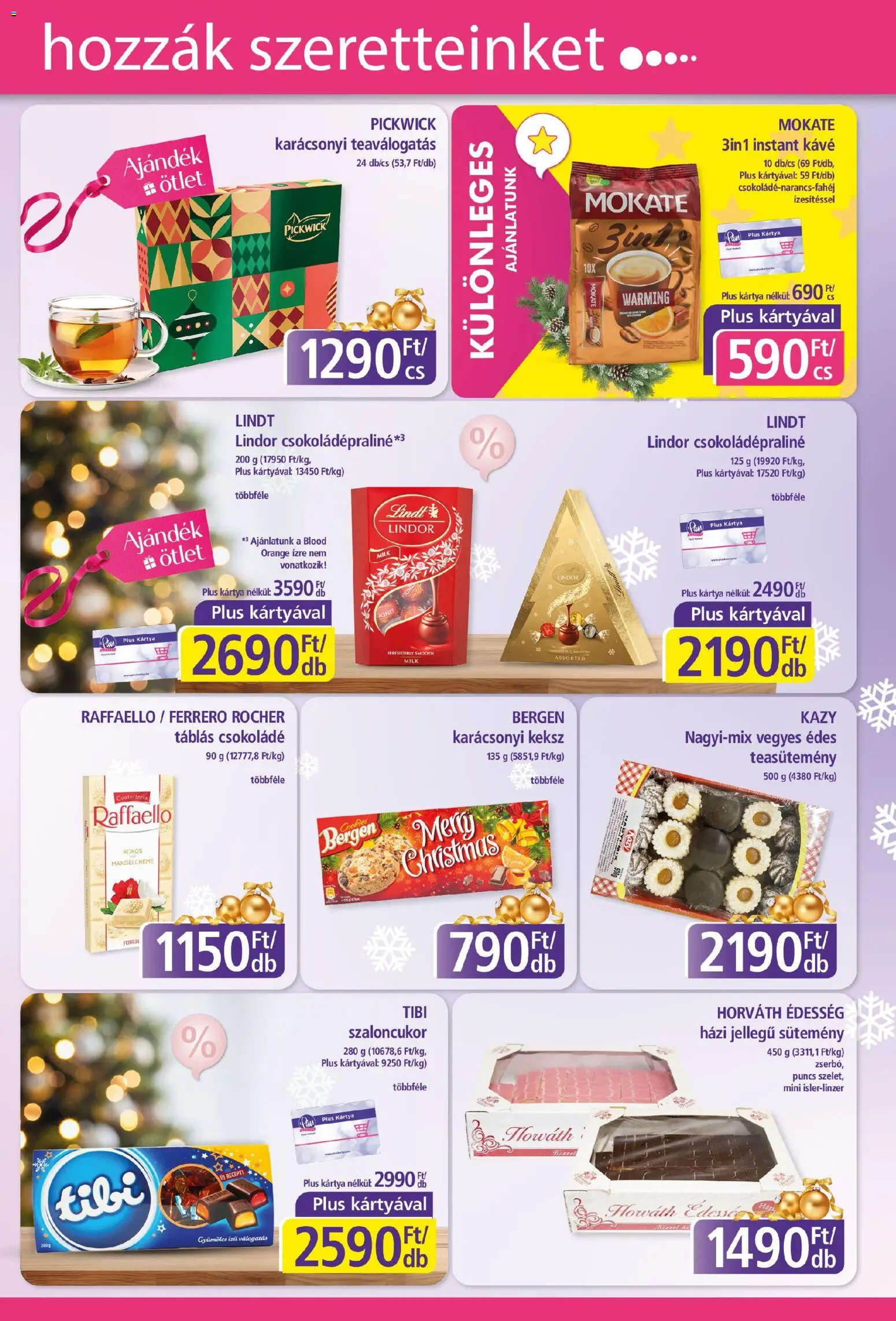 Plus Market akciós ujság - amely érvényes a következő dátumtól: 04.12.2025 | Oldal: 11 | Termékek: Ferrero rocher, Kávé, Instant kávé, Keksz