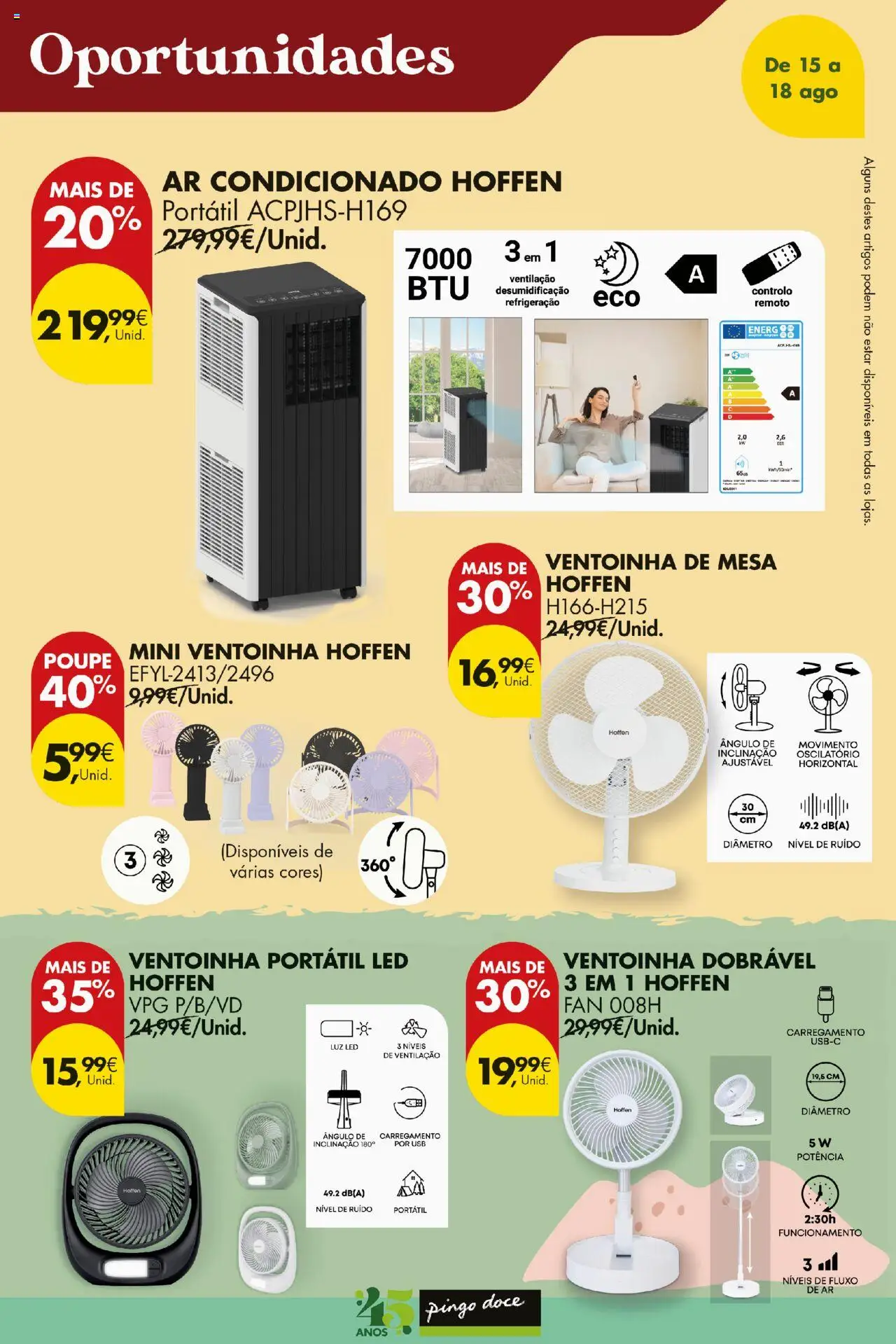 Pingo Doce Poupe este Fim de Semana │ válido de 15.08.2025 | Página: 18 | Produtos: USB, Ar condicionado, Mesa