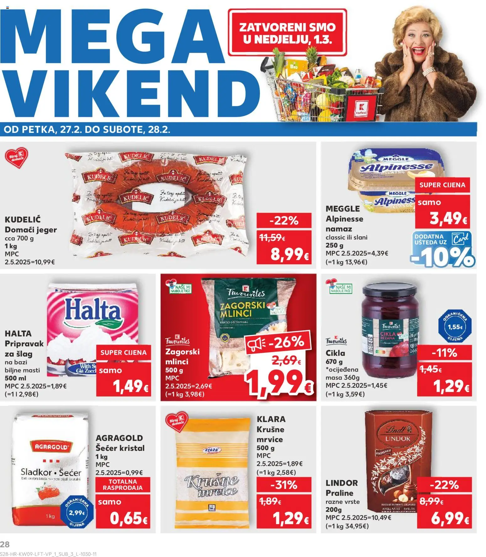 Kaufland katalog | vrijedi od 25.02.2026 | Stranica: 28 | Proizvodi: Praline, Krušne mrvice, Mlinci, Cikla