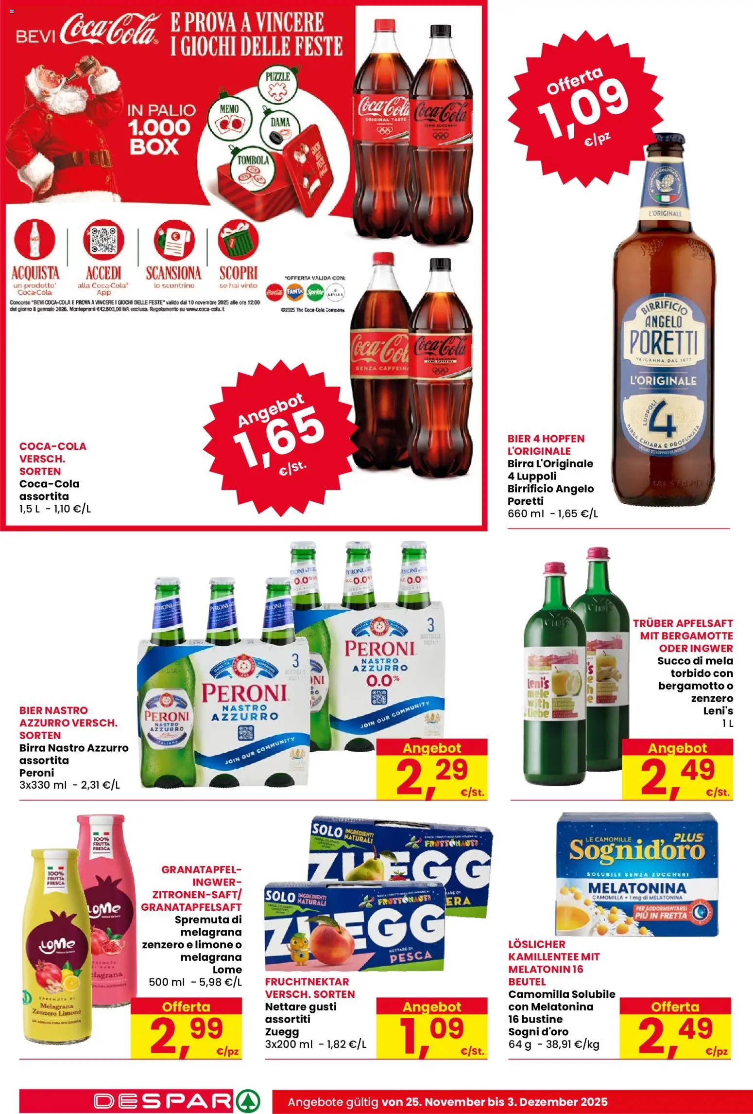 Volantino Despar del 25.11.2025 | Pagina: 22 | Prodotti: Succo, Mele, Limone, The