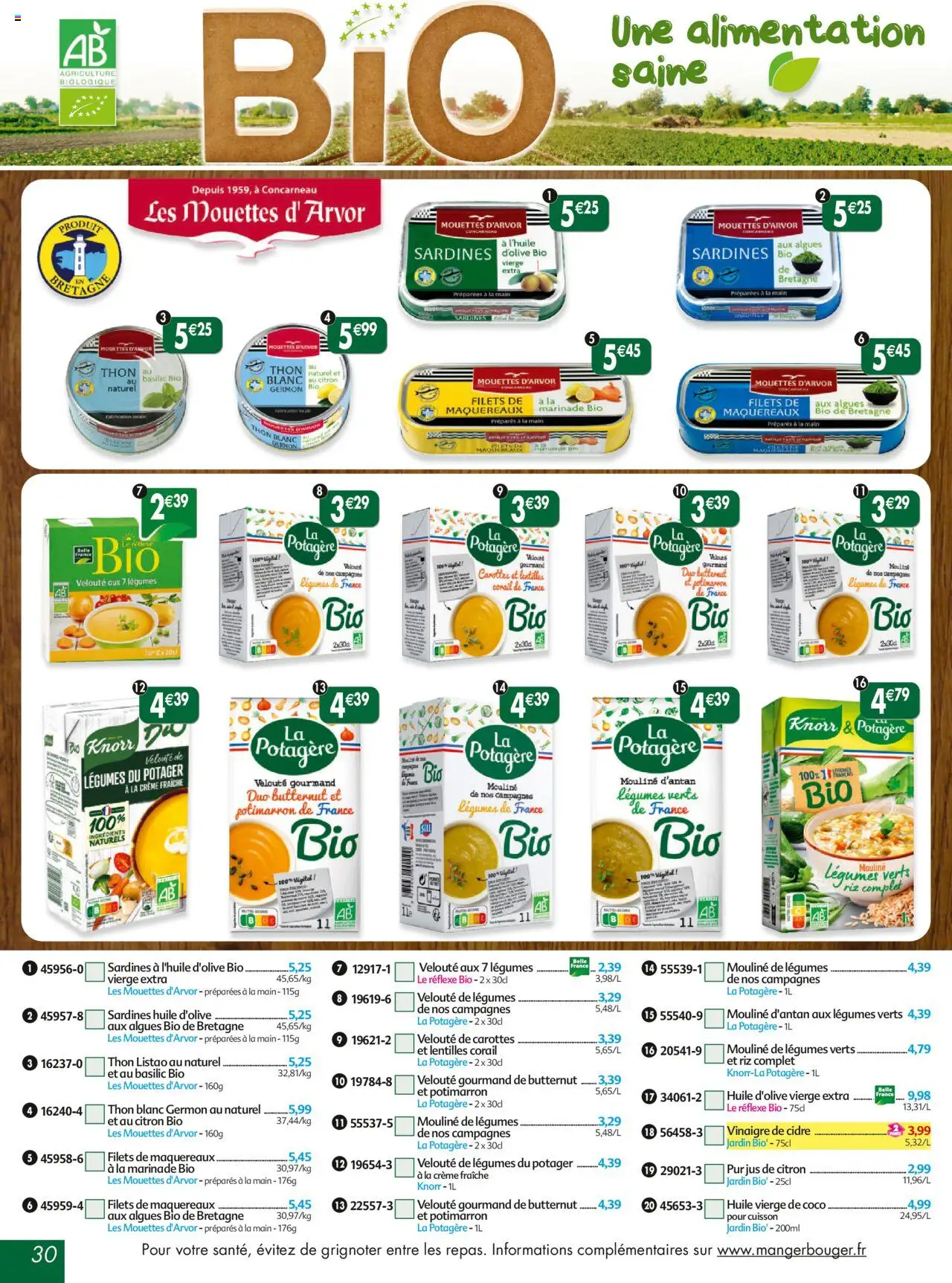  | Page: 30 | Produits: Huile D'olive, Thon, Vinaigre, Jus
