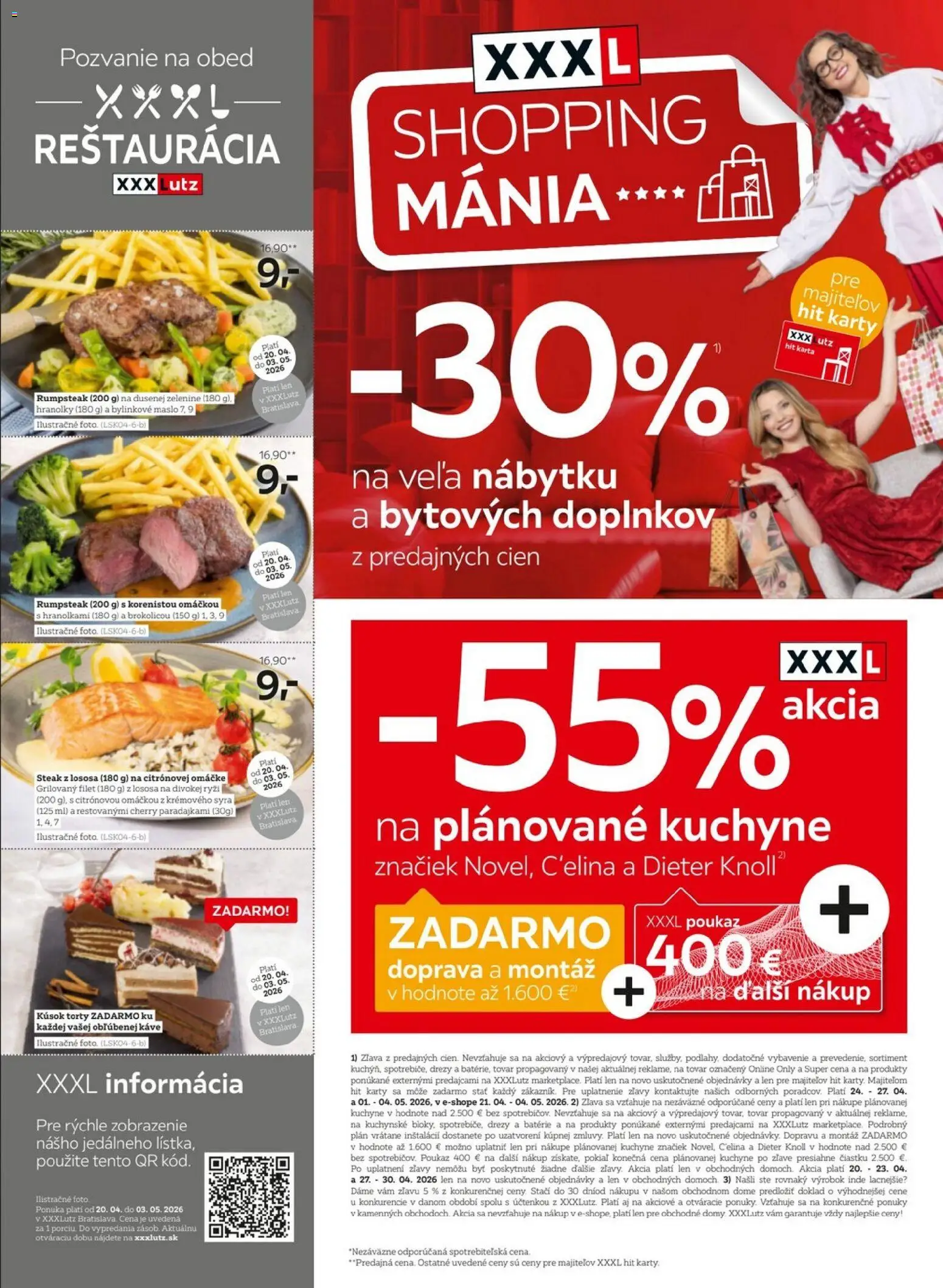 Nové XXXLutz akcie – leták je platný od 20.04.2026 | Strana: 2 | Produkty: Drezy, Kuchyne, Steak