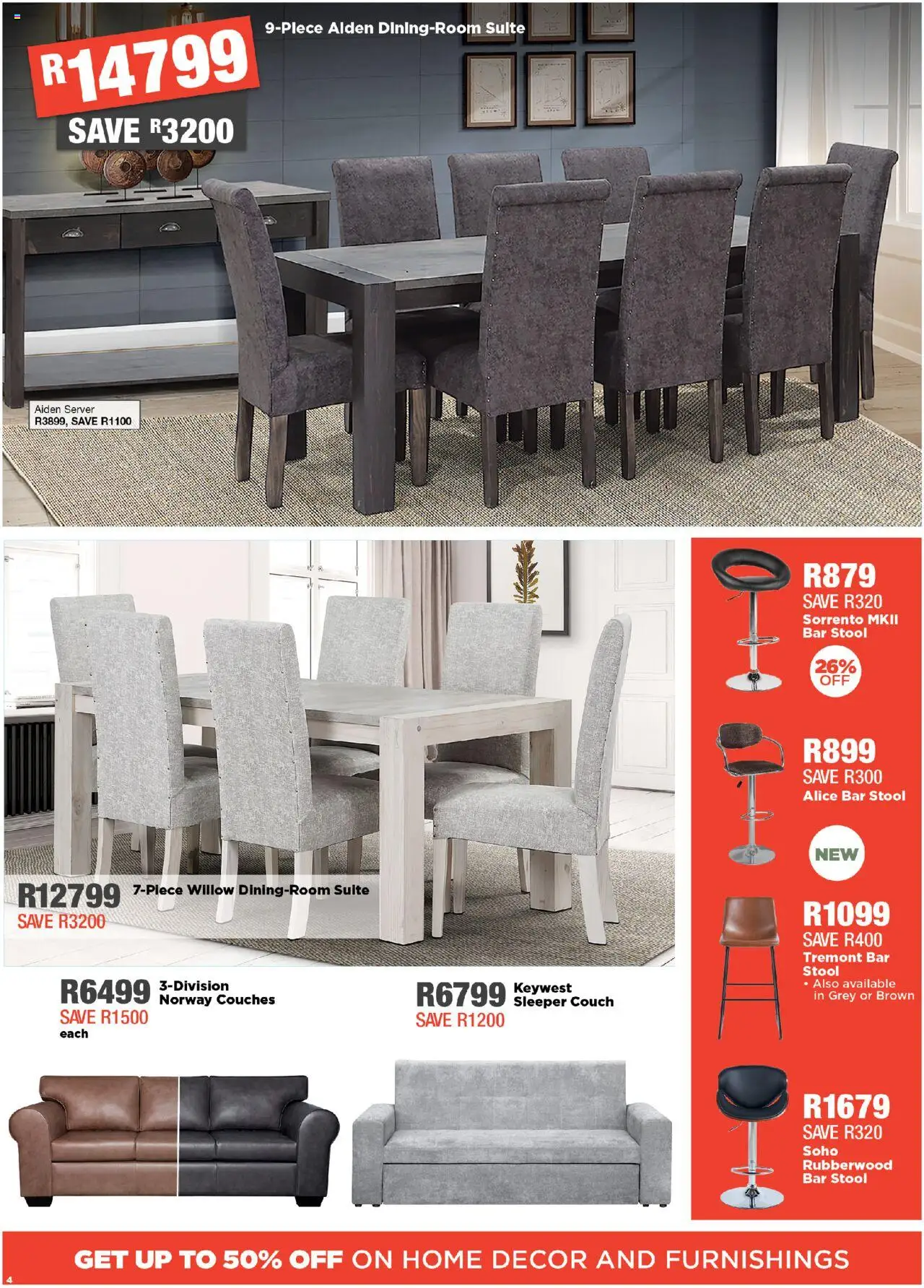 New House and Home catalogue – valid from 06.10.2025 | Page: 4 | Products: Stool, Couch, Bar stool