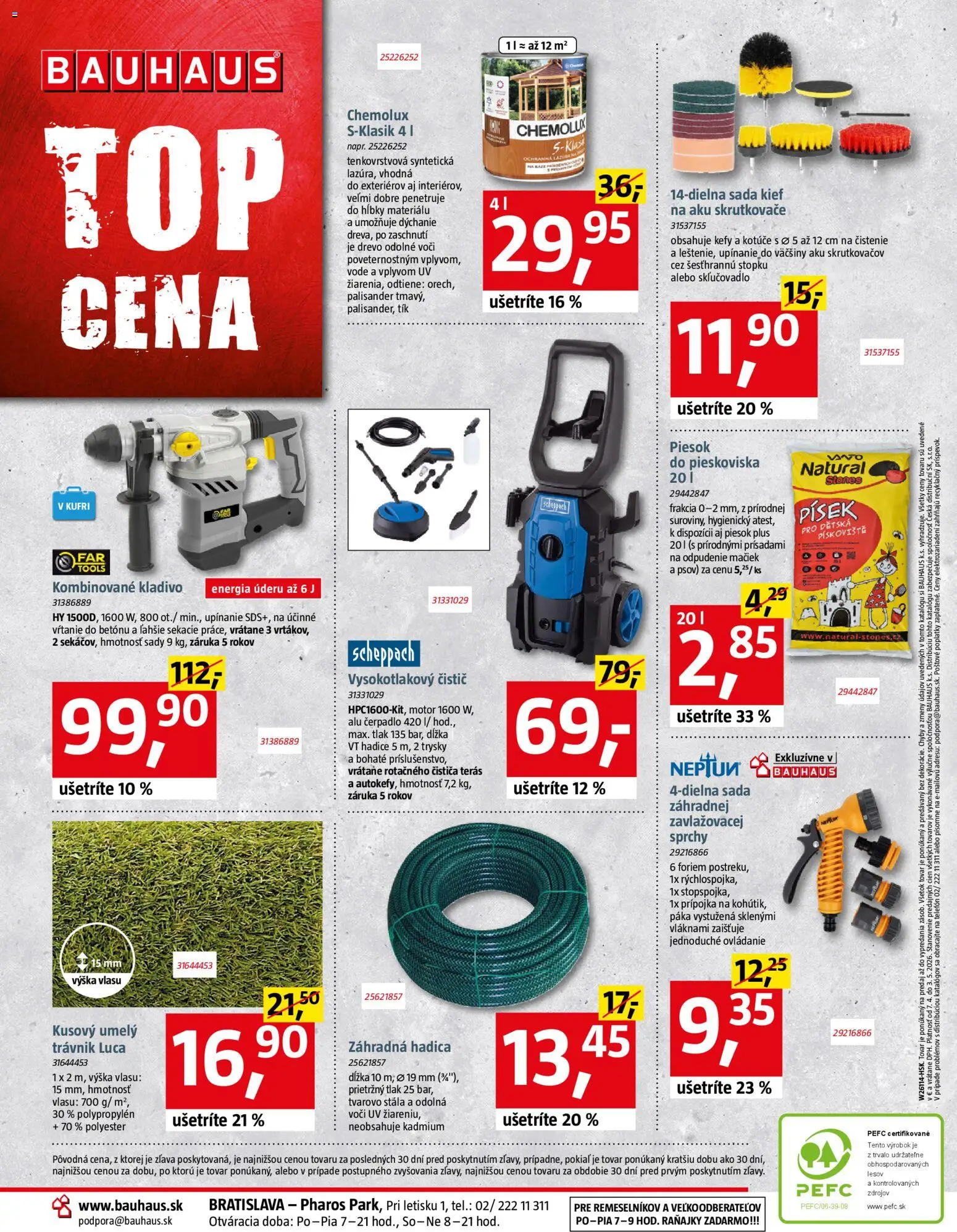 Nové Bauhaus akcie – leták je platný od 07.04.2026 | Strana: 40 | Produkty: Čerpadlo, Telefón, Aku