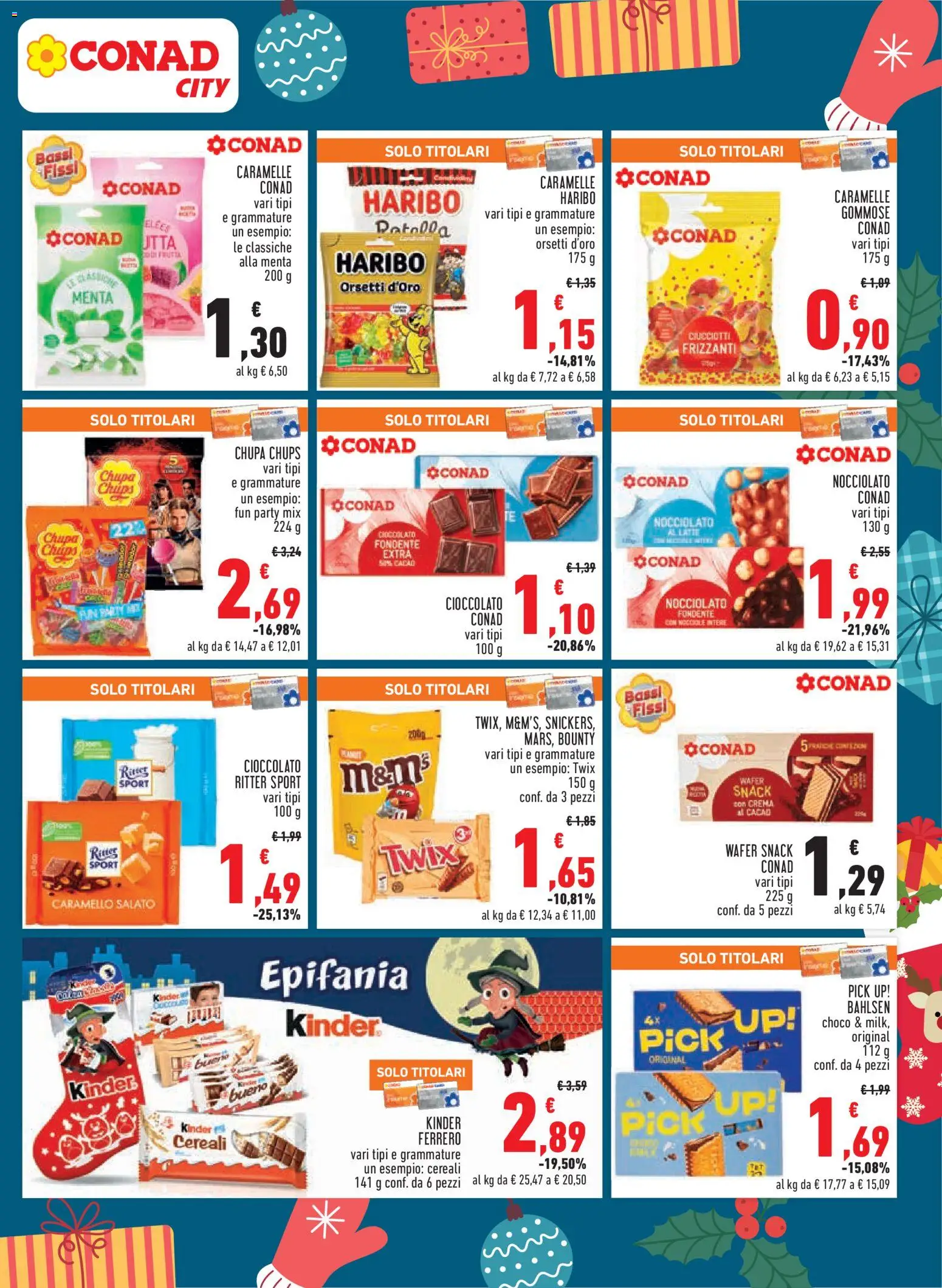 Volantino Conad del 27.12.2025 | Pagina: 11 | Prodotti: Cioccolato, Caramelle, Cereali, Cacao