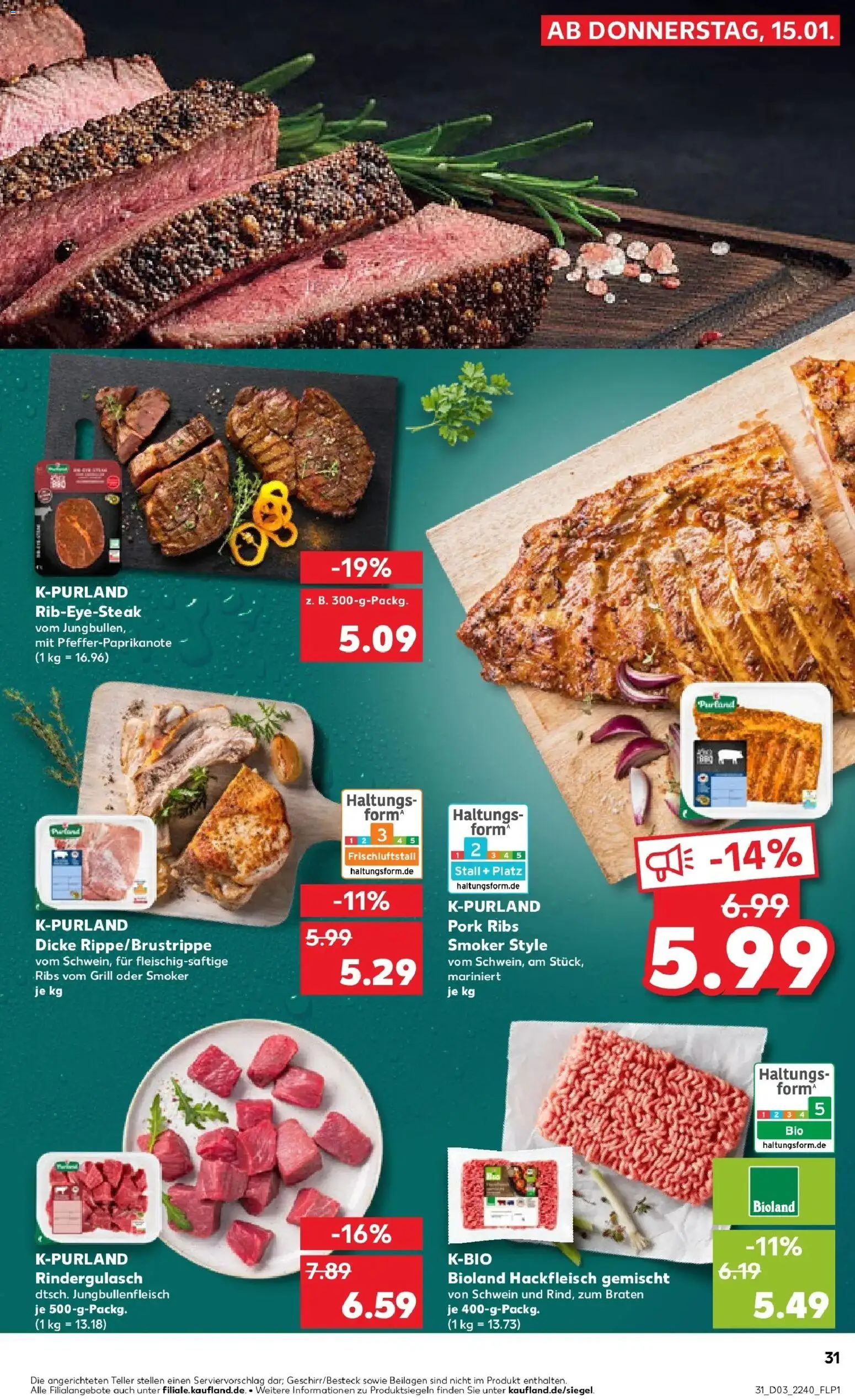 Kaufland prospekt Heidenheim An Der Brenz	 – gültig ab 19.01.2026 | Seite: 31 | Produkte: Grill, Rindergulasch, Steak, Hackfleisch