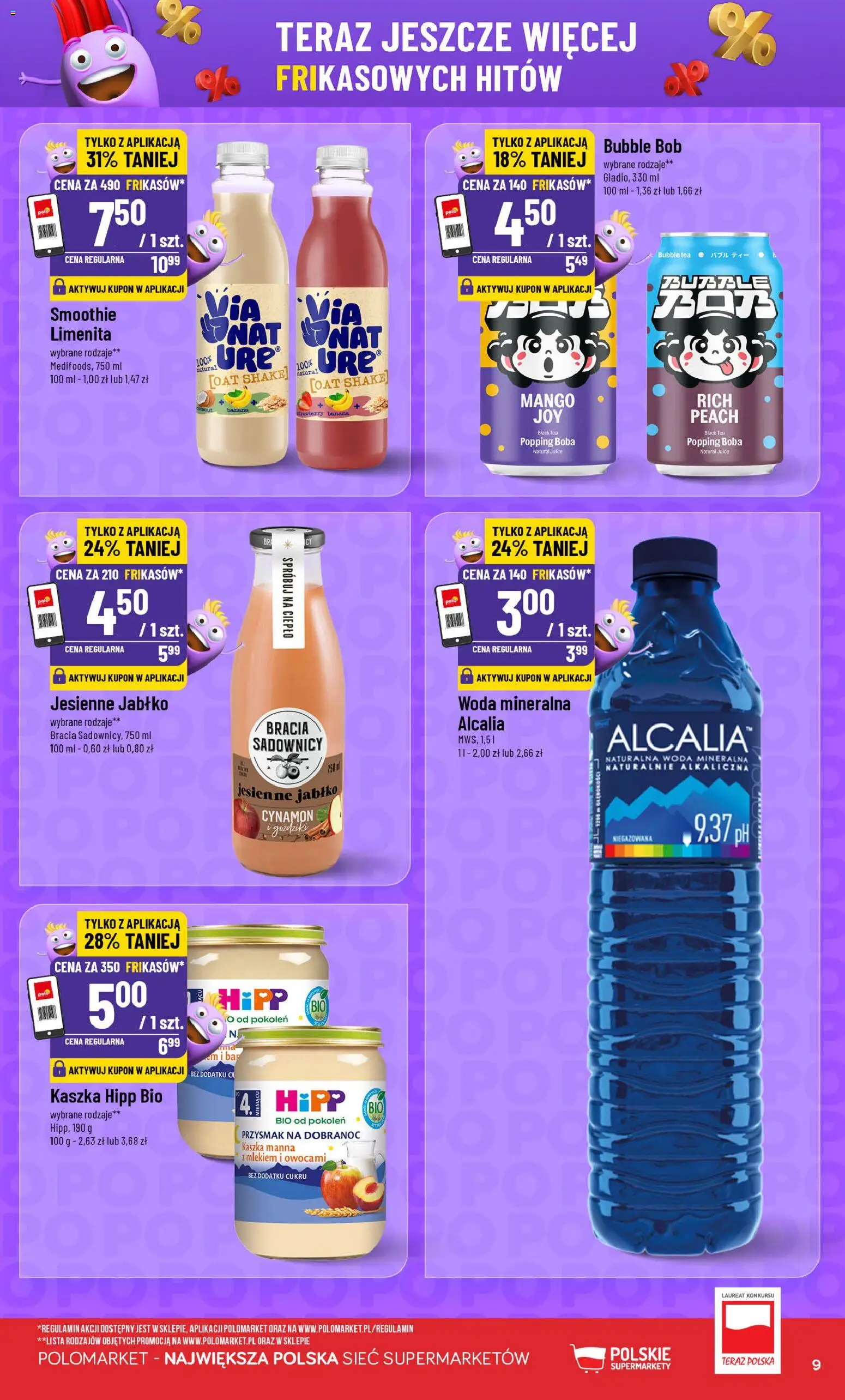 POLOmarket Gazetka - Frikasowe Hity od 21.01.2026 | Strona: 9 | Produkty: Goździki, Smoothie, Bób, Kaszka manna