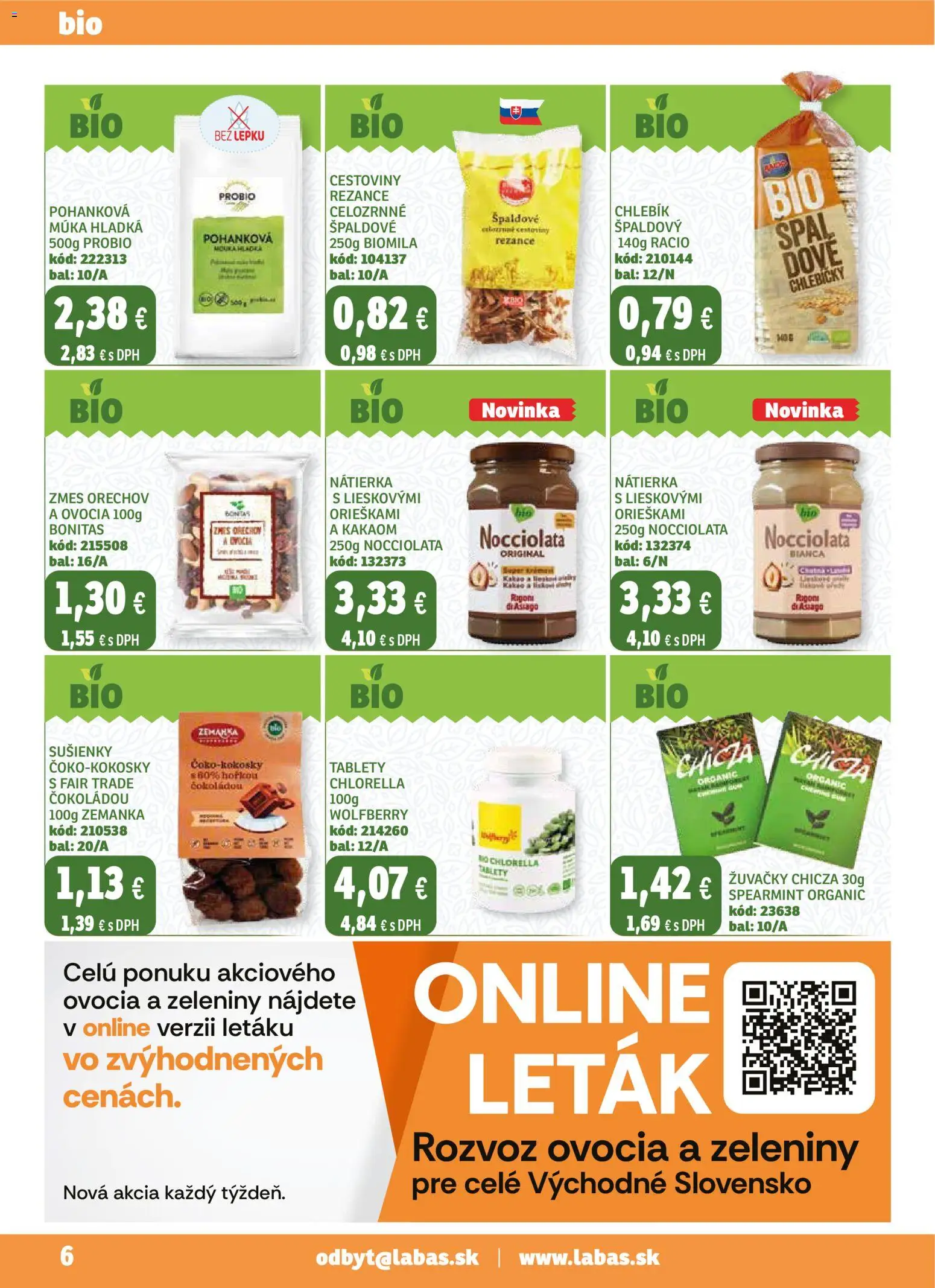 Nové Labaš akcie – leták je platný od 01.01.2026 | Strana: 6 | Produkty: Cestoviny, Rezance, Múka, Kakao