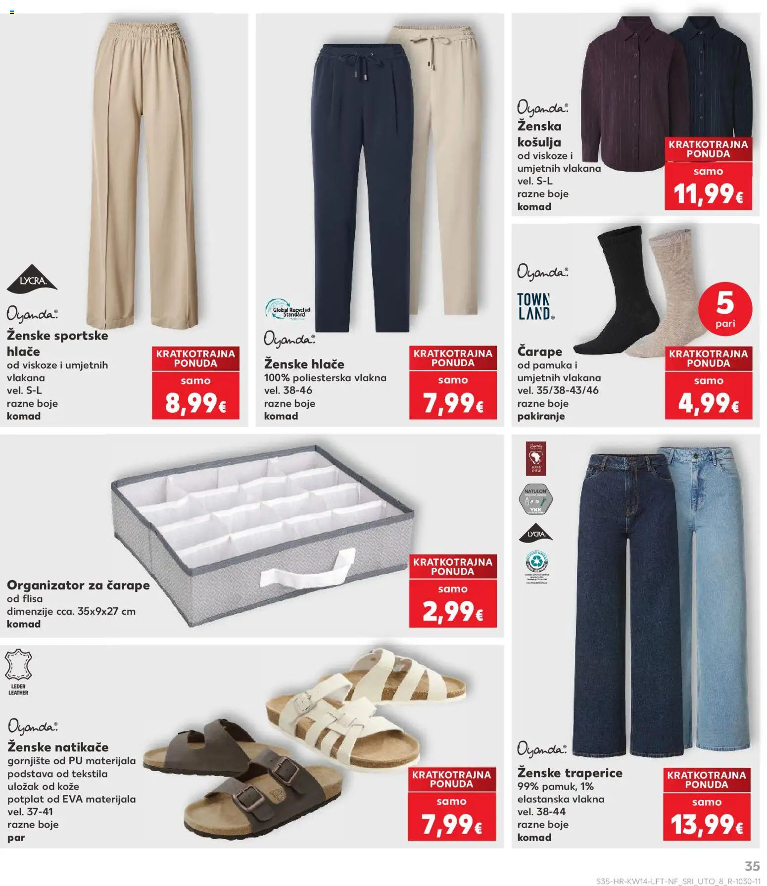 Kaufland katalog | vrijedi od 01.04.2026 | Stranica: 35 | Proizvodi: Natikače, Košulja, Hlače, Traperice