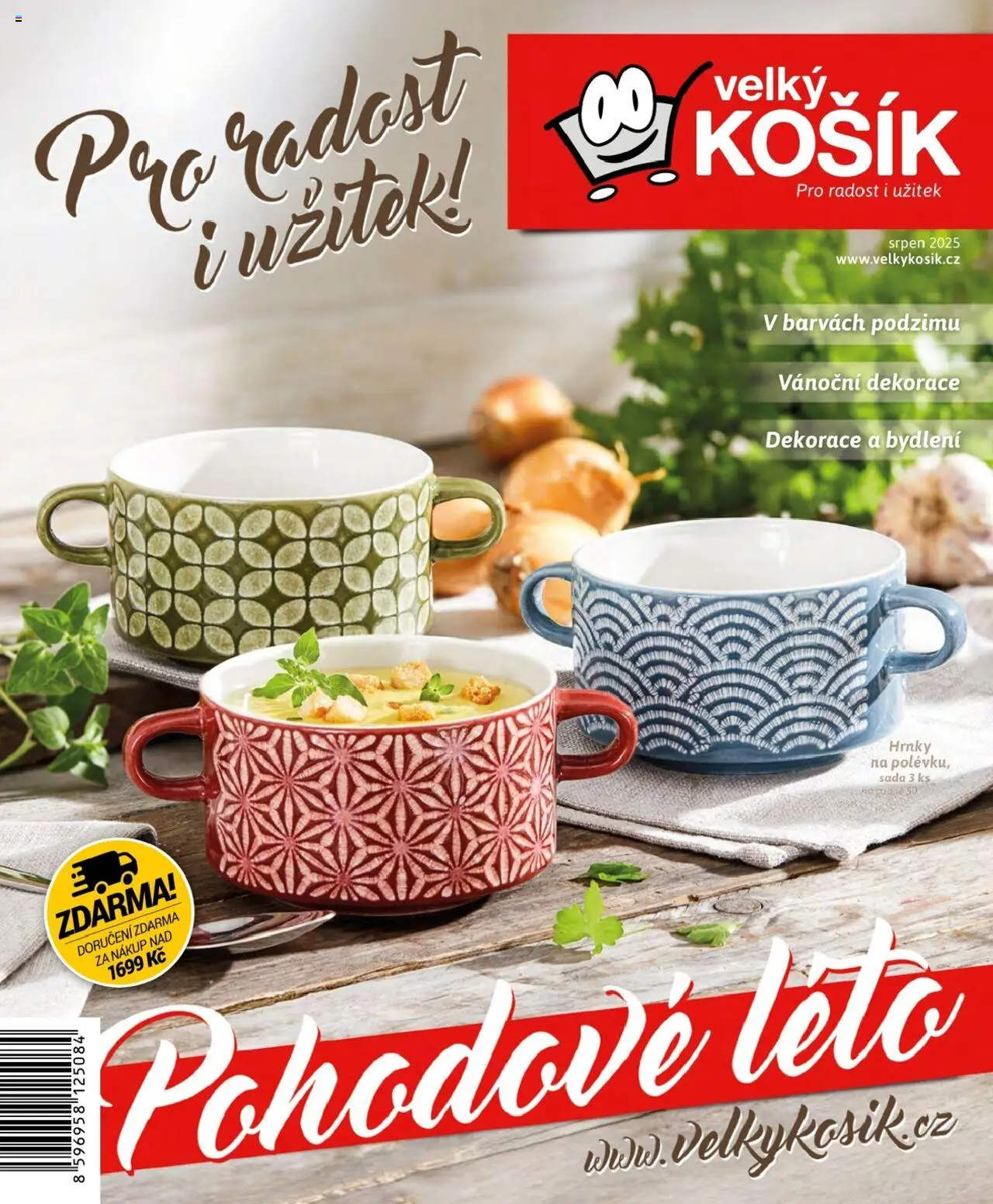 Velký Košík katalog - srpen od 01.08.2025 | Strana: 1 | Produkty: Hrnky, Košík, Vánoční dekorace, Dekorace