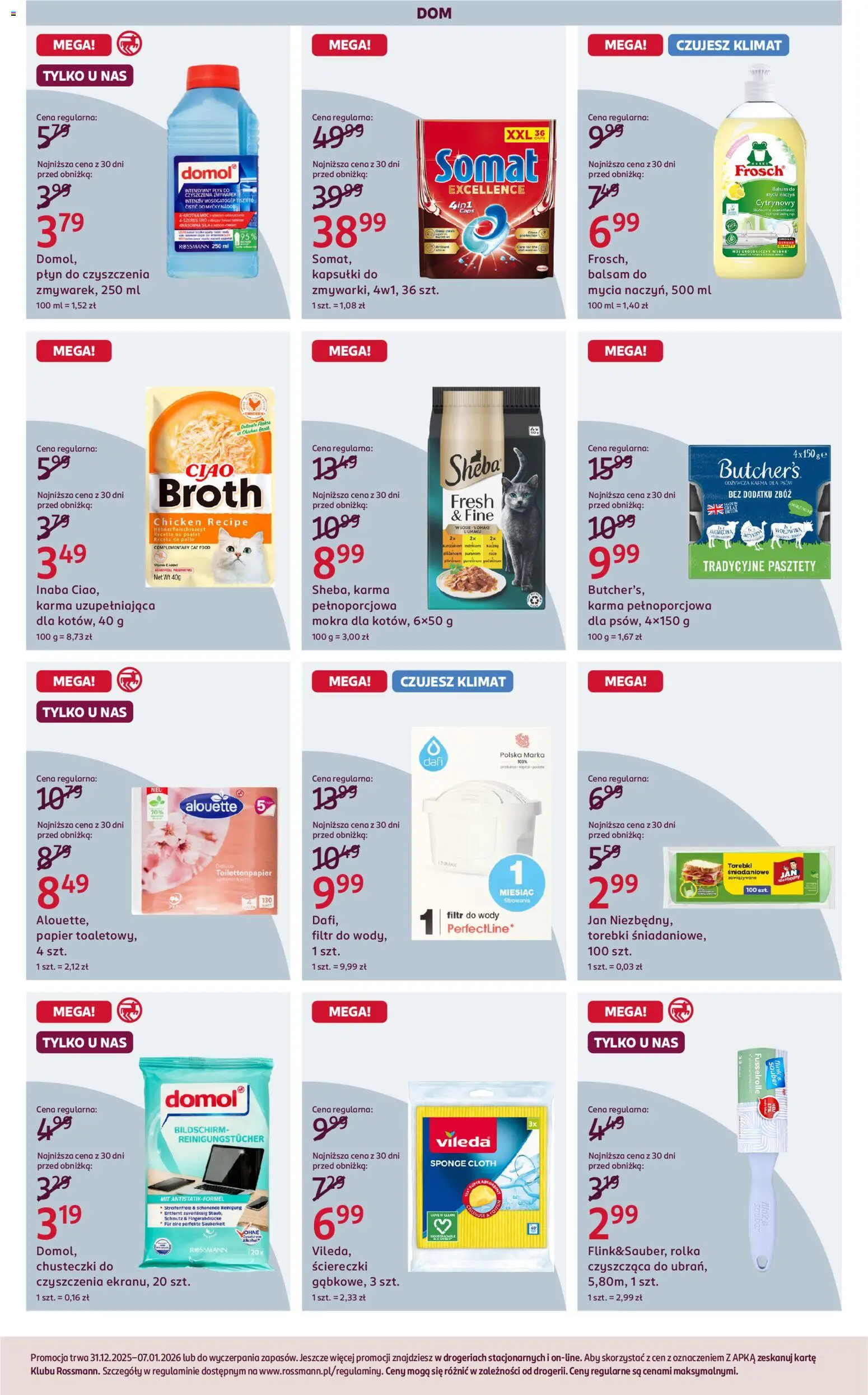 Rossmann Gazetka od 31.12.2025 | Strona: 3 | Produkty: Filtr do wody, Kaczka, Karma dla psów, Torebki