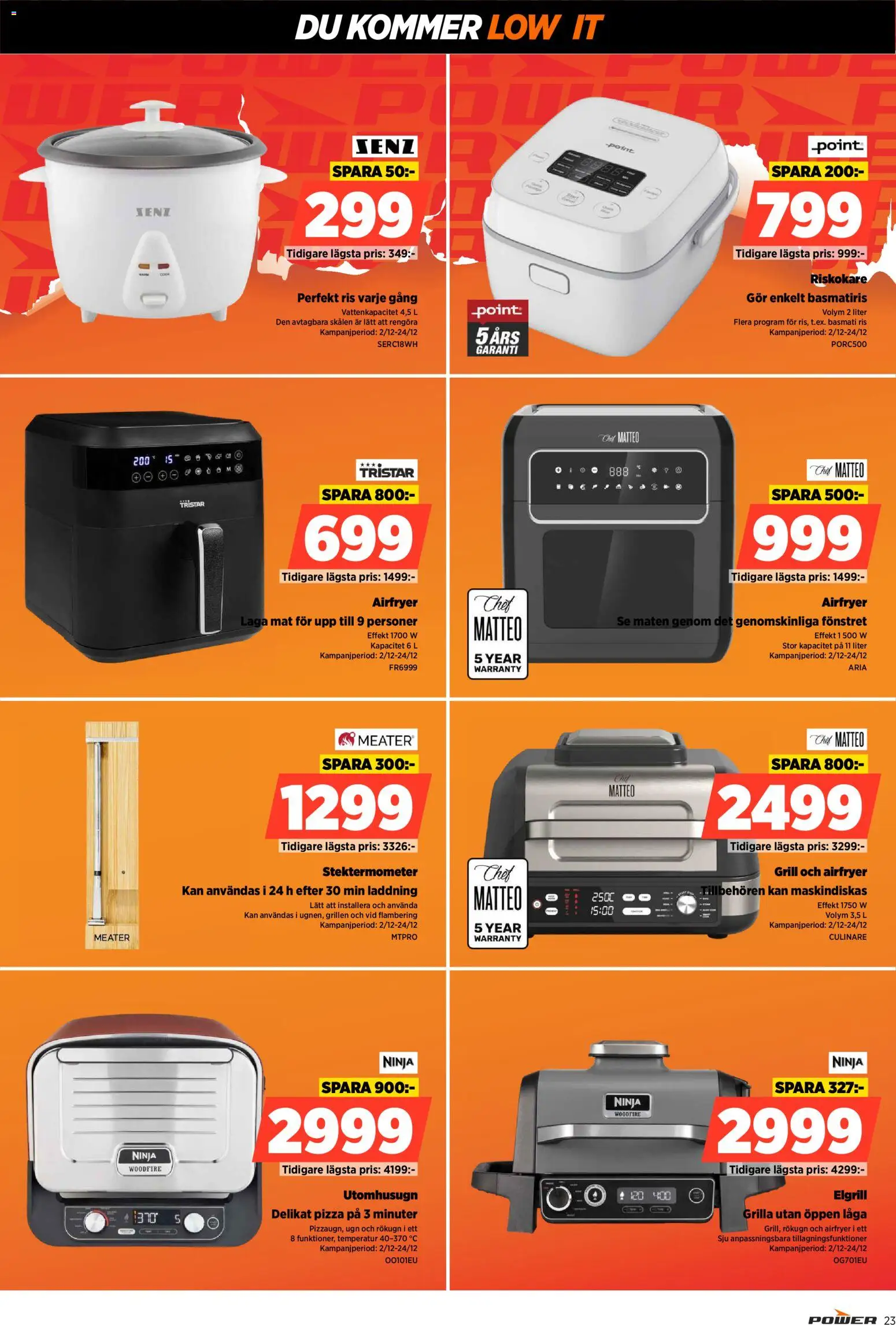 Power reklamblad aktuell från 15.12.2025 | Sida: 23 | Produkter: Grill, Elgrill, Pizza, Ris